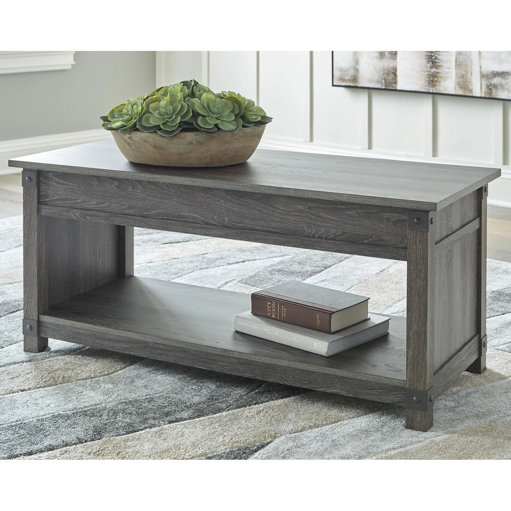 Freedan Coffee Table - Grayish Brown - Image 24