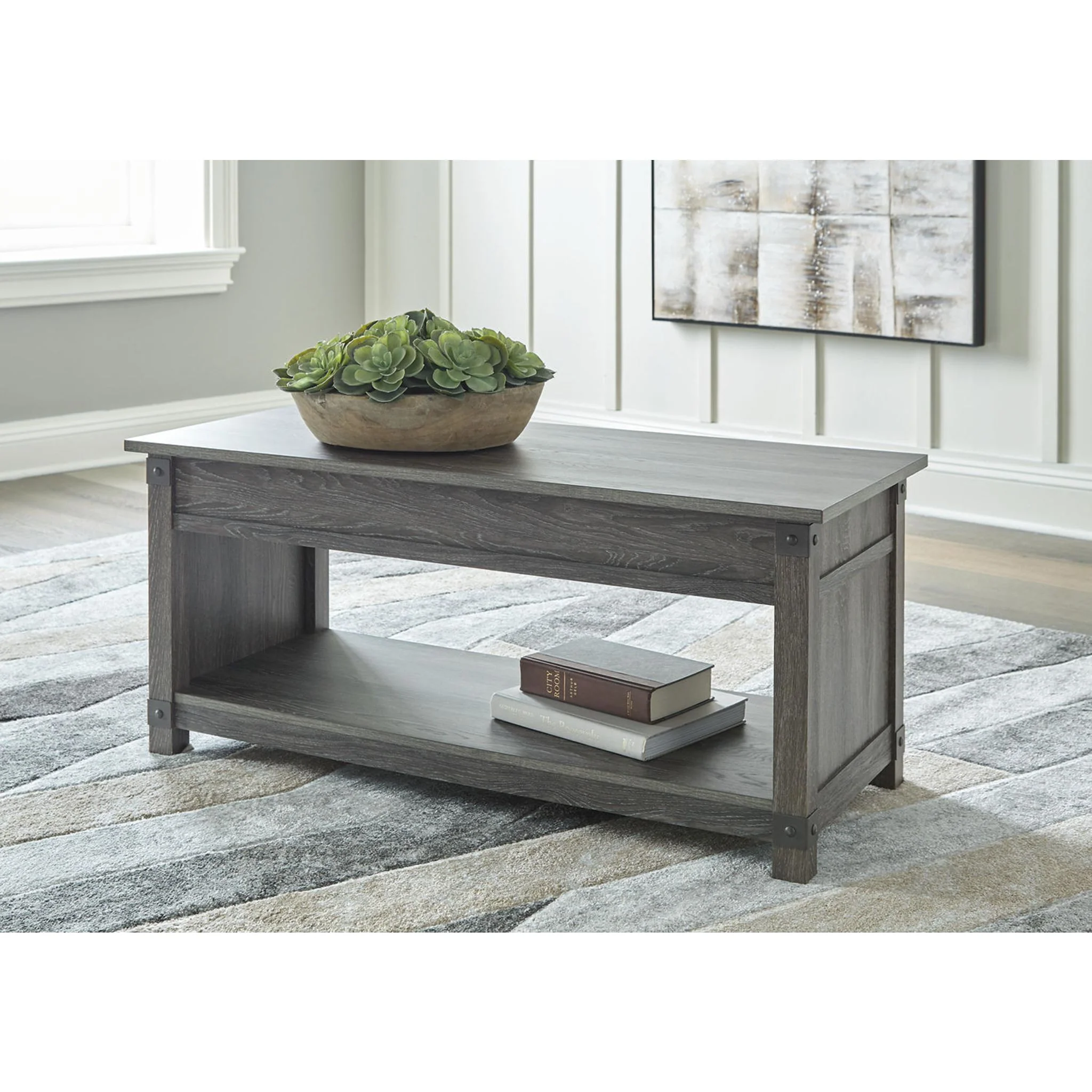 Freedan Coffee Table - Grayish Brown - Image 28