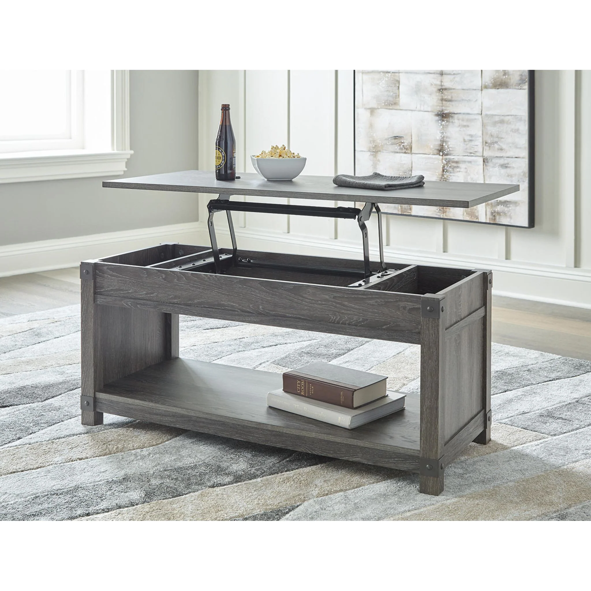Freedan Coffee Table - Grayish Brown - Image 32