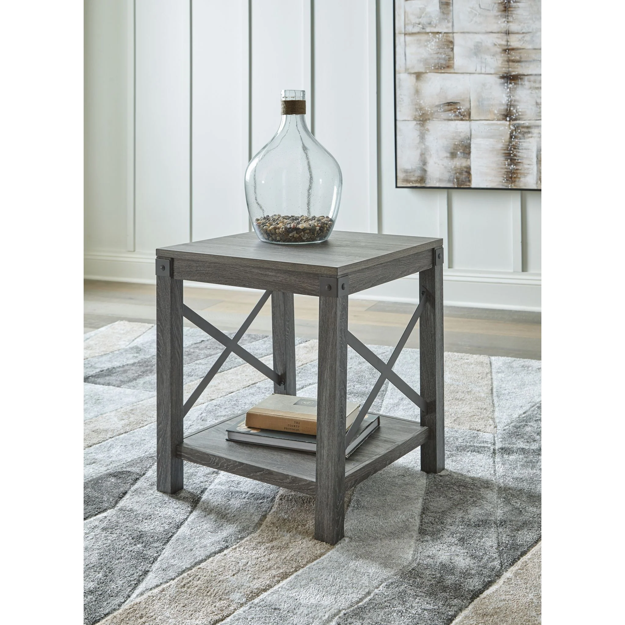 Freedan End Table - Grayish Brown - Image 5