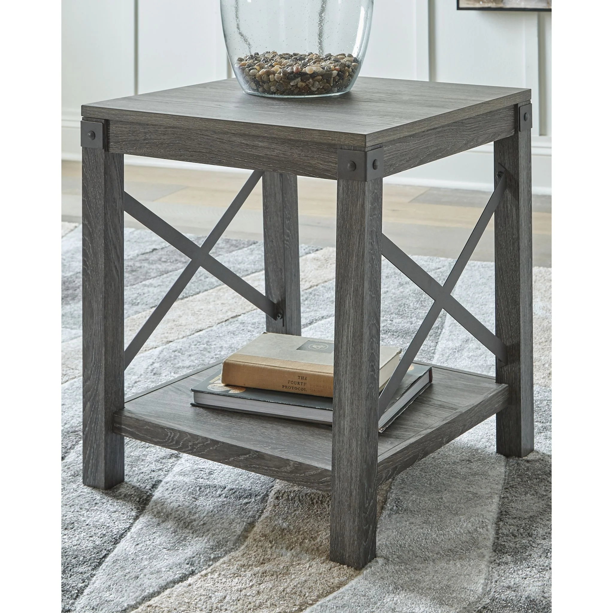 Freedan End Table - Grayish Brown - Image 6