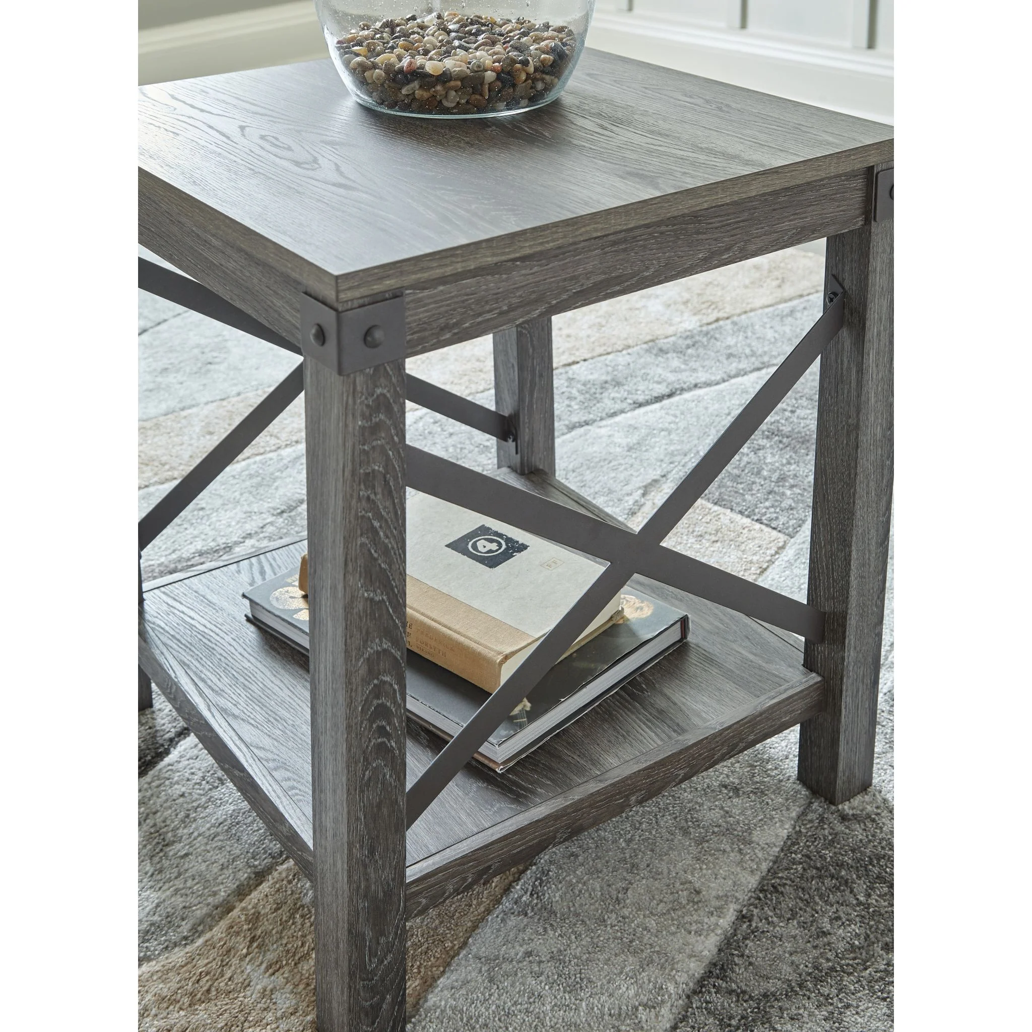 Freedan End Table - Grayish Brown - Image 9