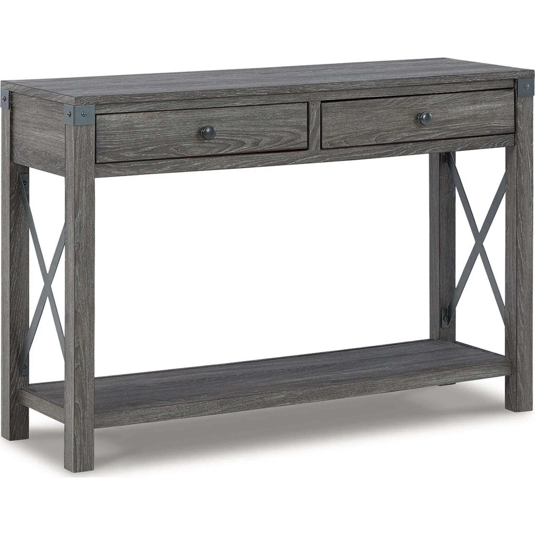 Freedan Sofa Table - Grayish Brown - Image 4