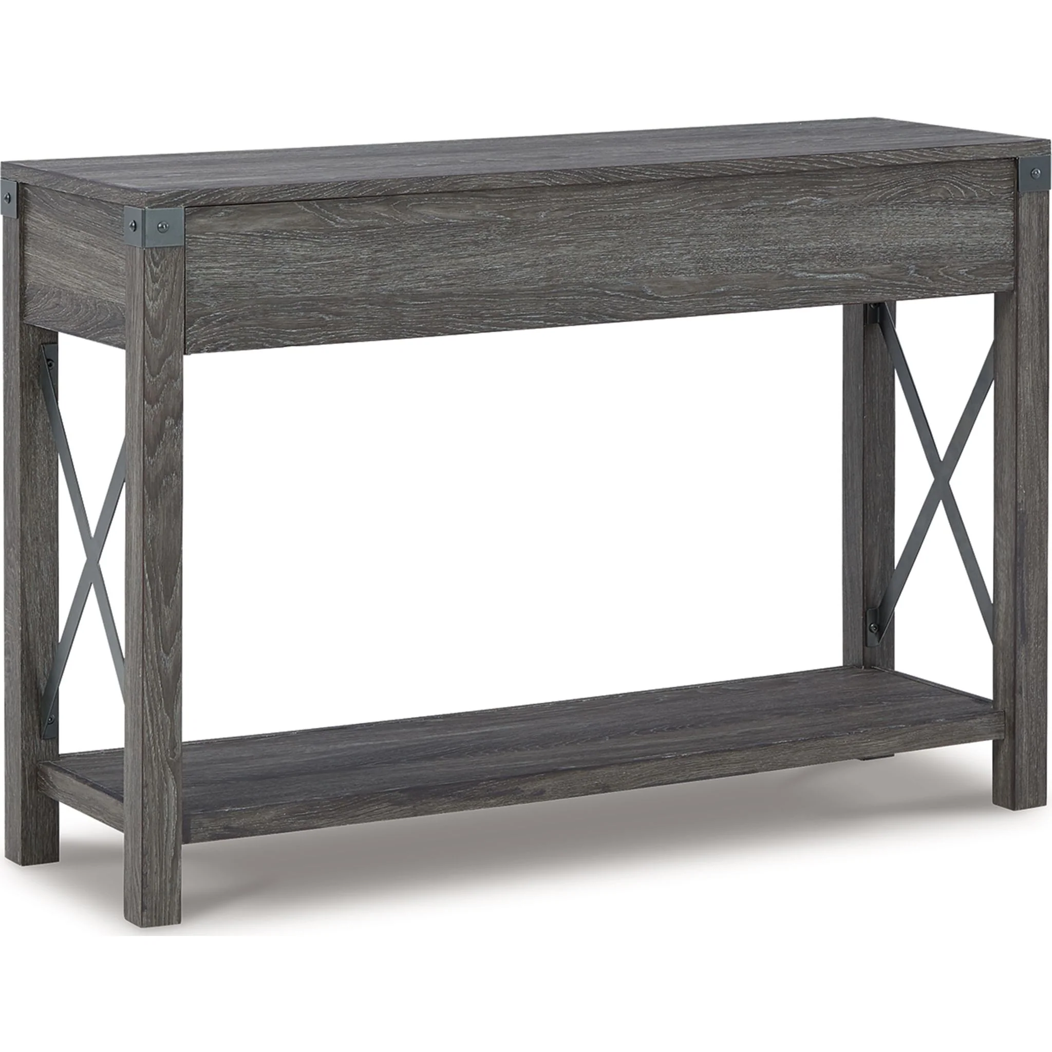 Freedan Sofa Table - Grayish Brown - Image 5
