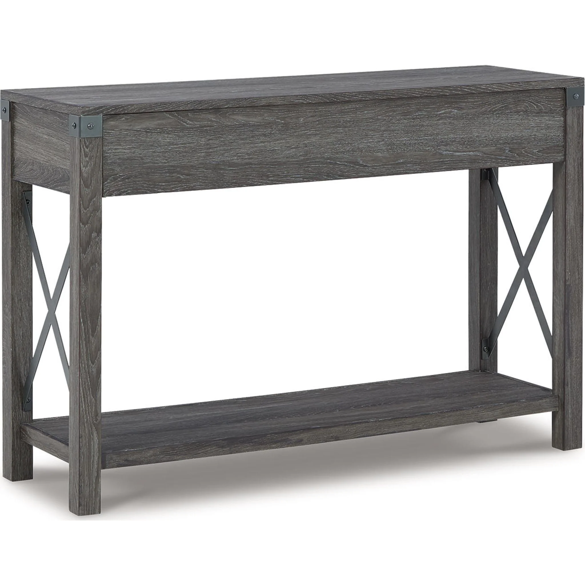 Freedan Sofa Table - Grayish Brown - Image 9