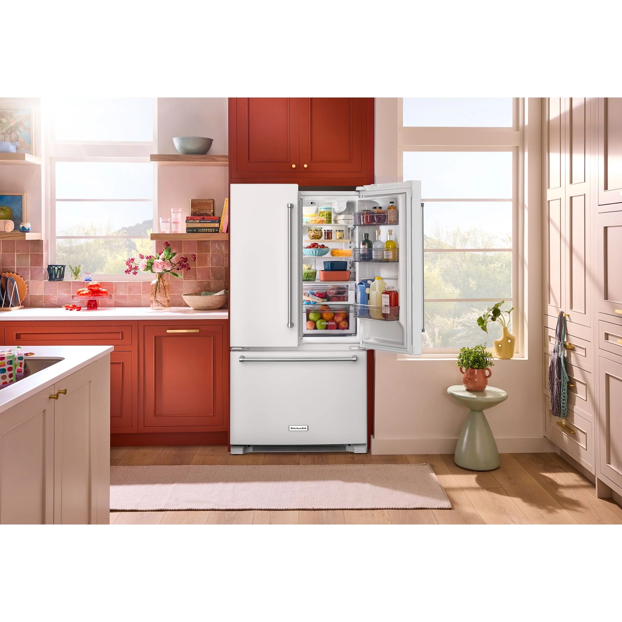 KitchenAid 20 cu. ft. 36-Inch Width Counter-Depth French Door Refrigerator with Interior Dispense -White (KRFC136RWH) - Image 5