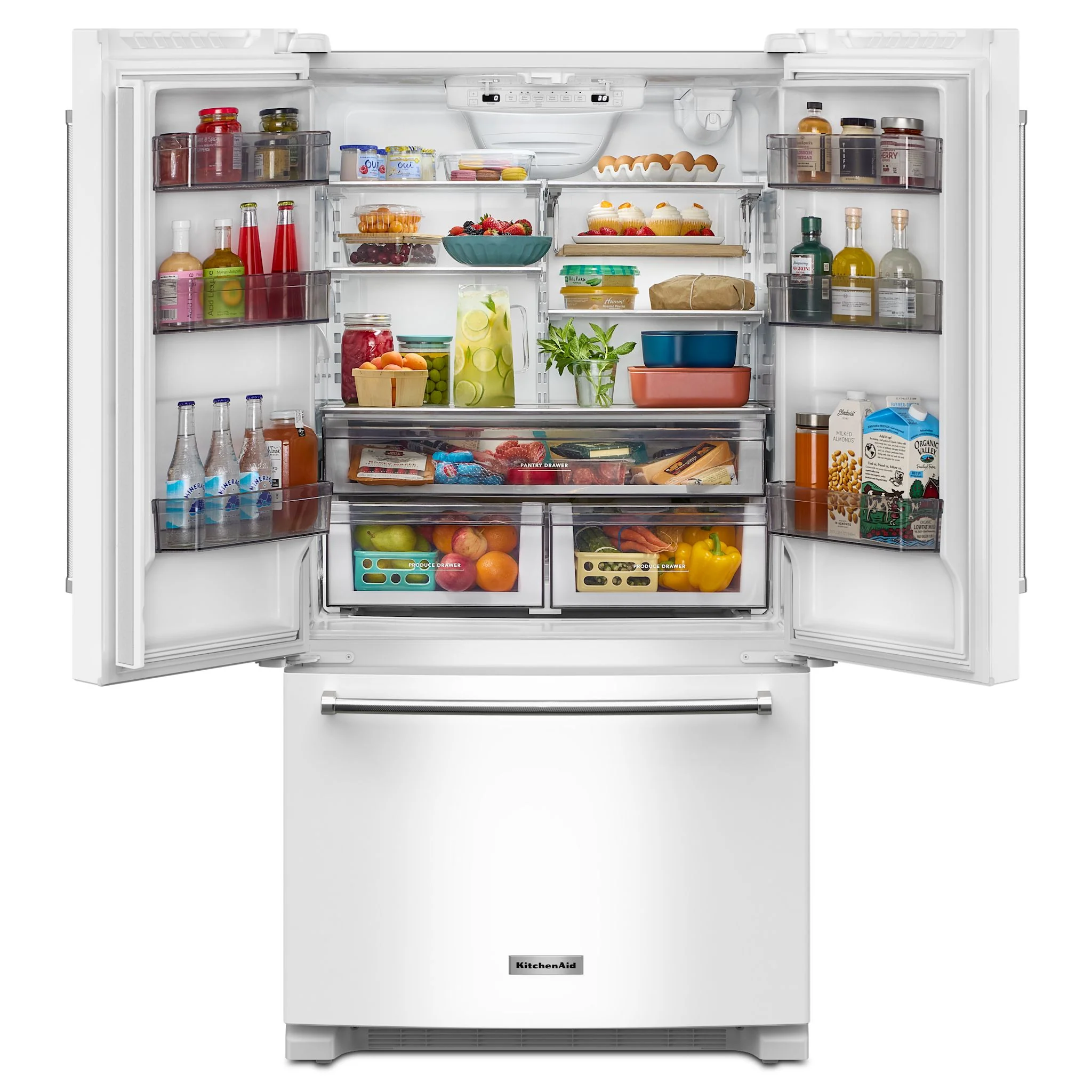 KitchenAid 20 cu. ft. 36-Inch Width Counter-Depth French Door Refrigerator with Interior Dispense -White (KRFC136RWH) - Image 6