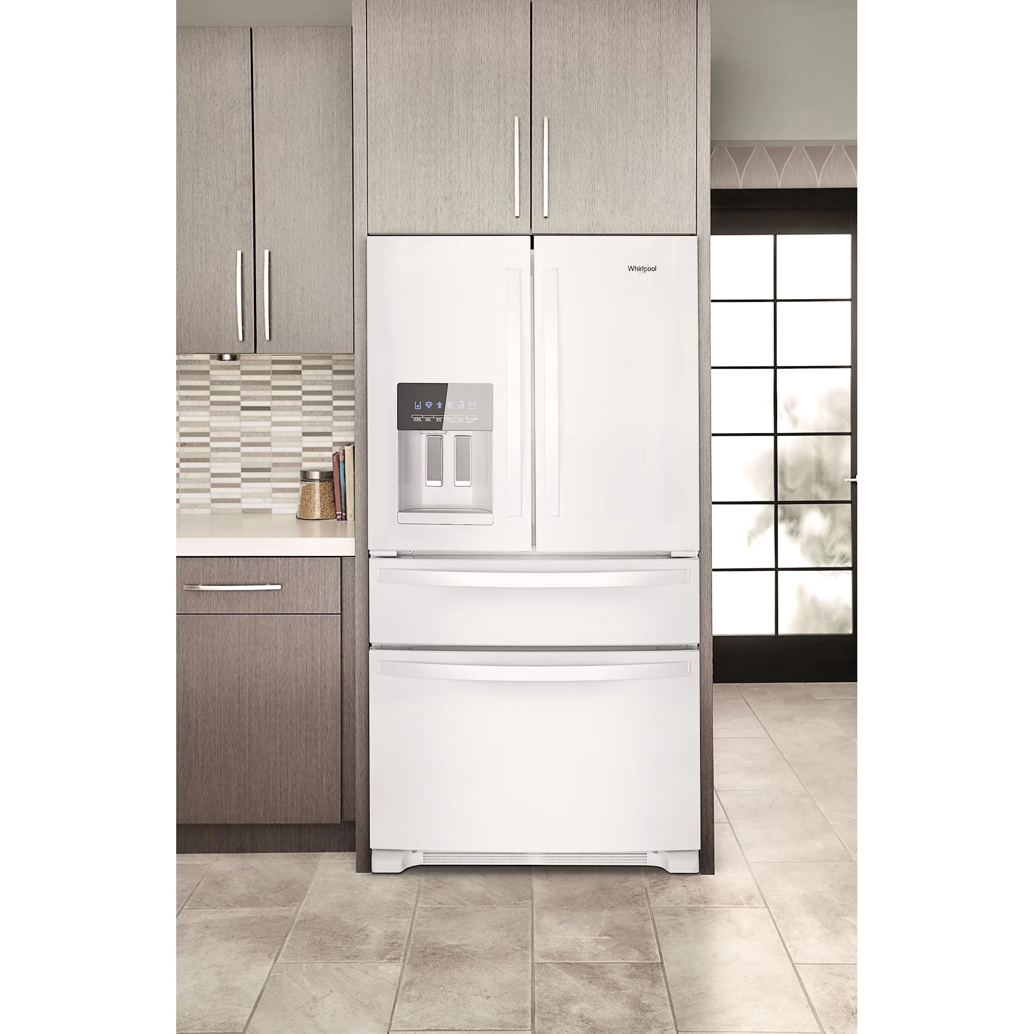Whirlpool 36-Inch Wide French Door Bottom Mount Refrigerator - 25 cu. ft. -White (WRMF3636RW) - Image 4