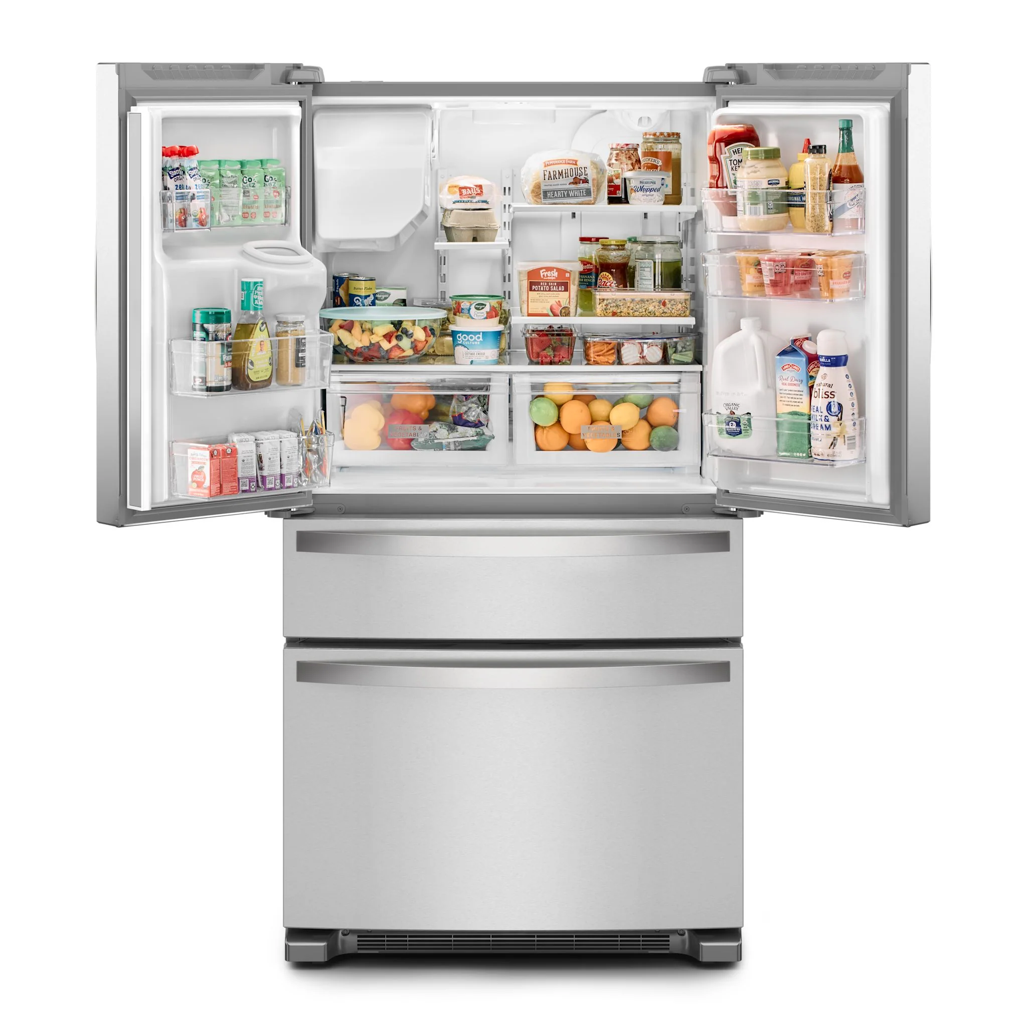 Whirlpool 36-Inch Wide French Door Bottom Mount Refrigerator - 25 cu. ft. -Fingerprint Resistant Stainless Steel (WRMF3636RZ) - Image 4