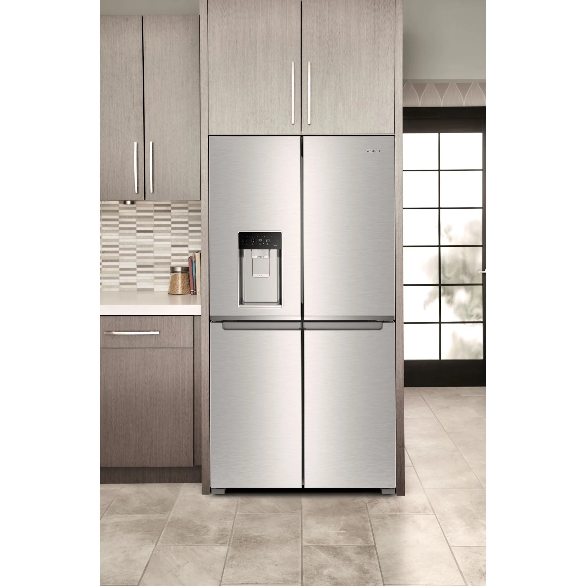 Whirlpool 36-Inch Counter Depth 4 Door Refrigerator with Ice Maker in Door -Fingerprint Resistant Stainless Steel (WRQC7836RZ) - Image 4