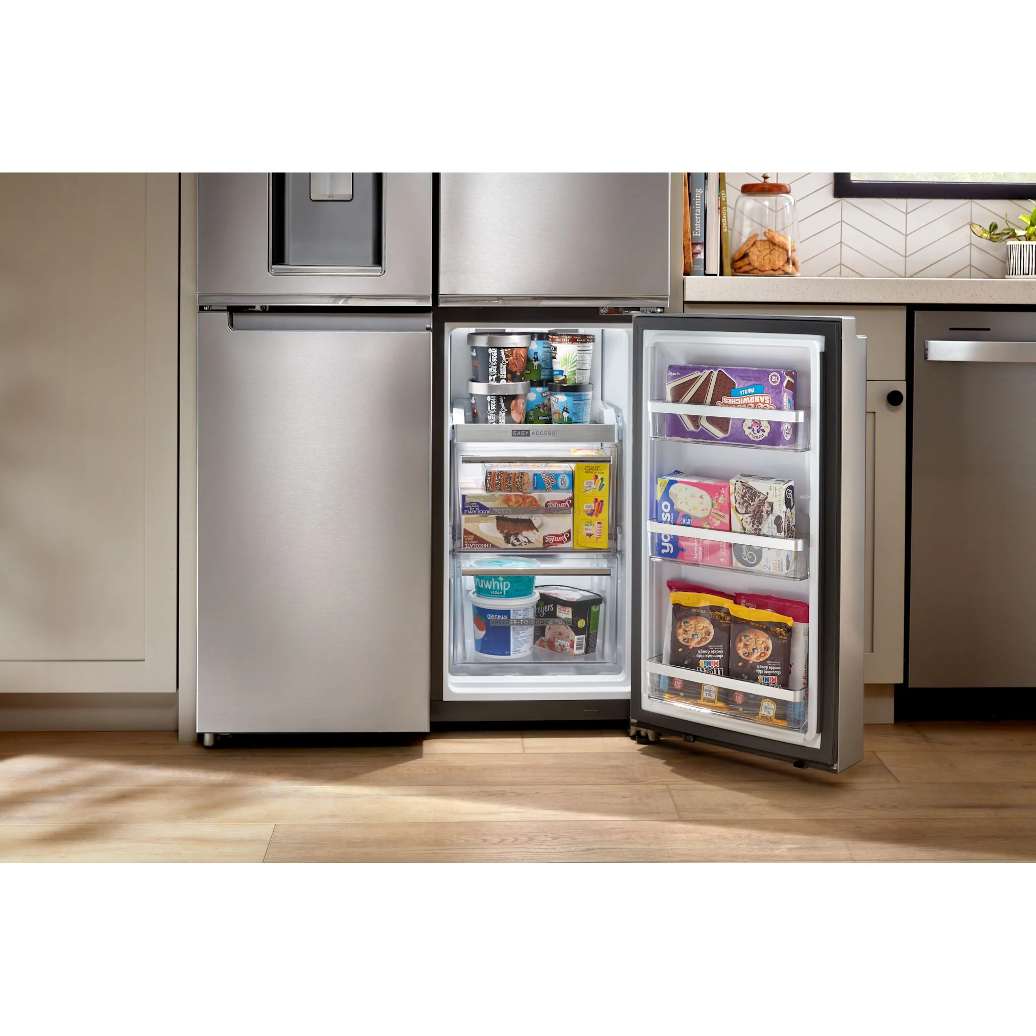 Whirlpool 36-Inch Counter Depth 4 Door Refrigerator with Ice Maker in Door -Fingerprint Resistant Stainless Steel (WRQC7836RZ) - Image 5