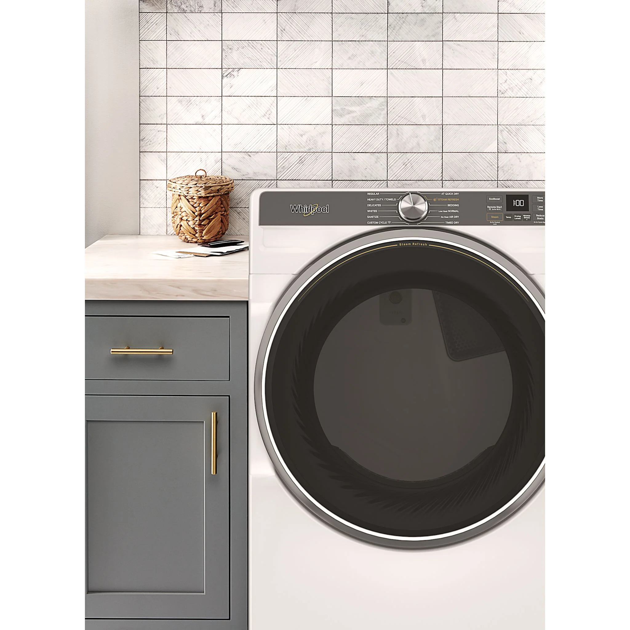 Whirlpool 7.4 cu. ft. Smart Front Load ENERGY STAR Certified Gas Dryer with Steam Capabilities -White (WGD6720RW) - Image 7
