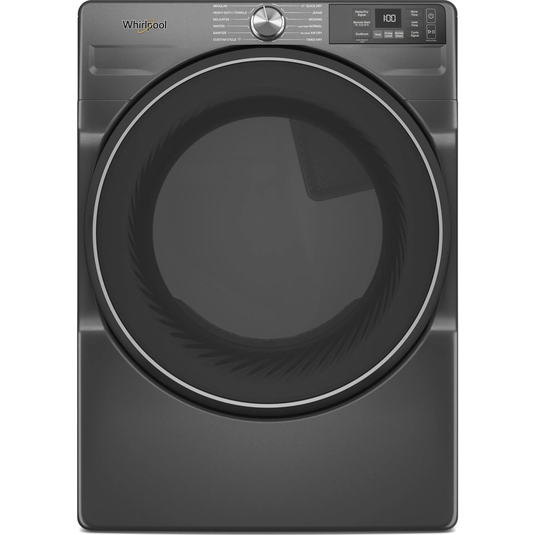 Whirlpool 7.4 cu. ft. Smart Front Load ENERGY STAR Electric Dryer with Wrinkle ShieldOption -Volcano Black (YWED5720RU)