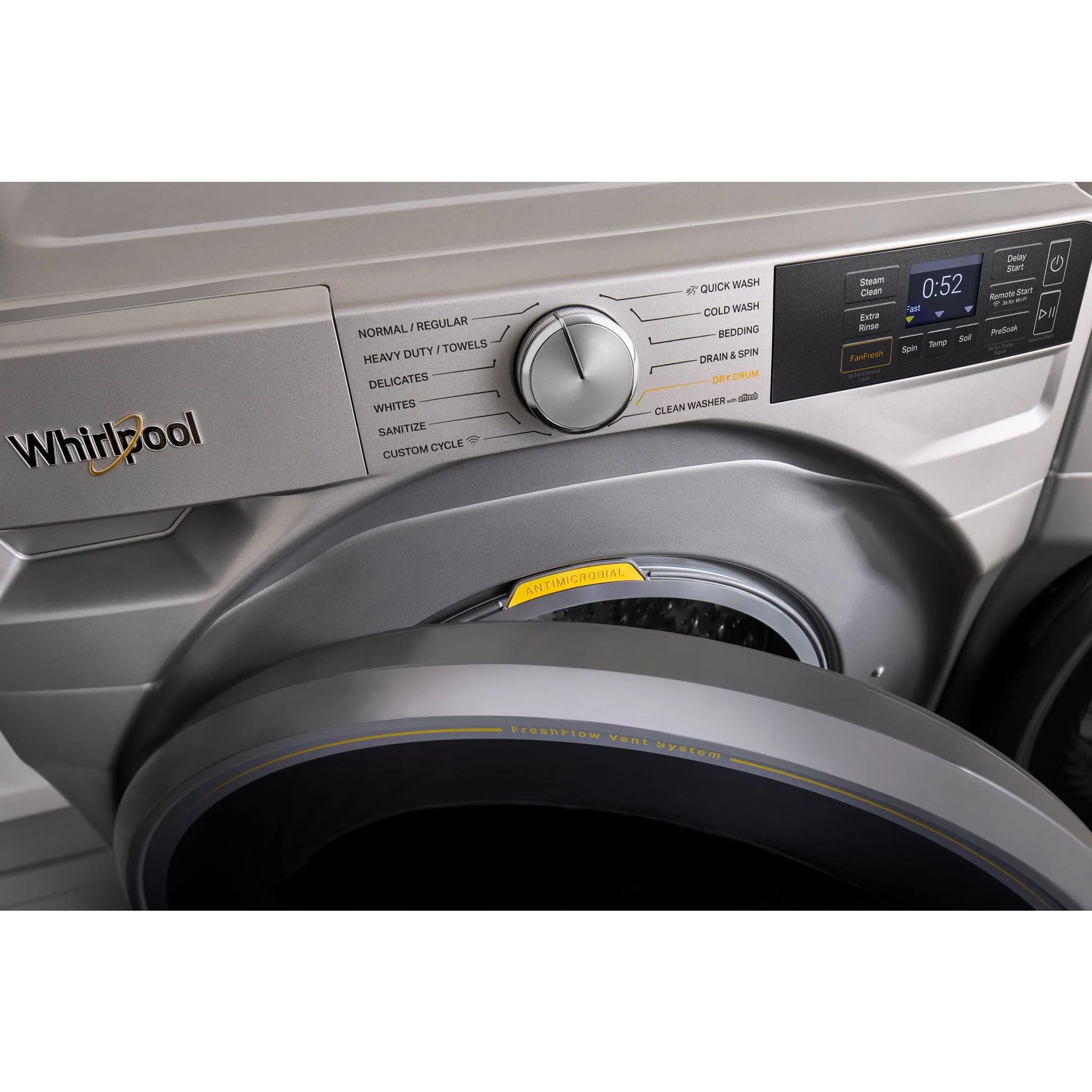 Whirlpool 5.2 cu. ft. Smart Front Load ENERGY STAR Certified Washer with FreshFlowVent System -Radiant Silver (WFW5720RR) - Image 12
