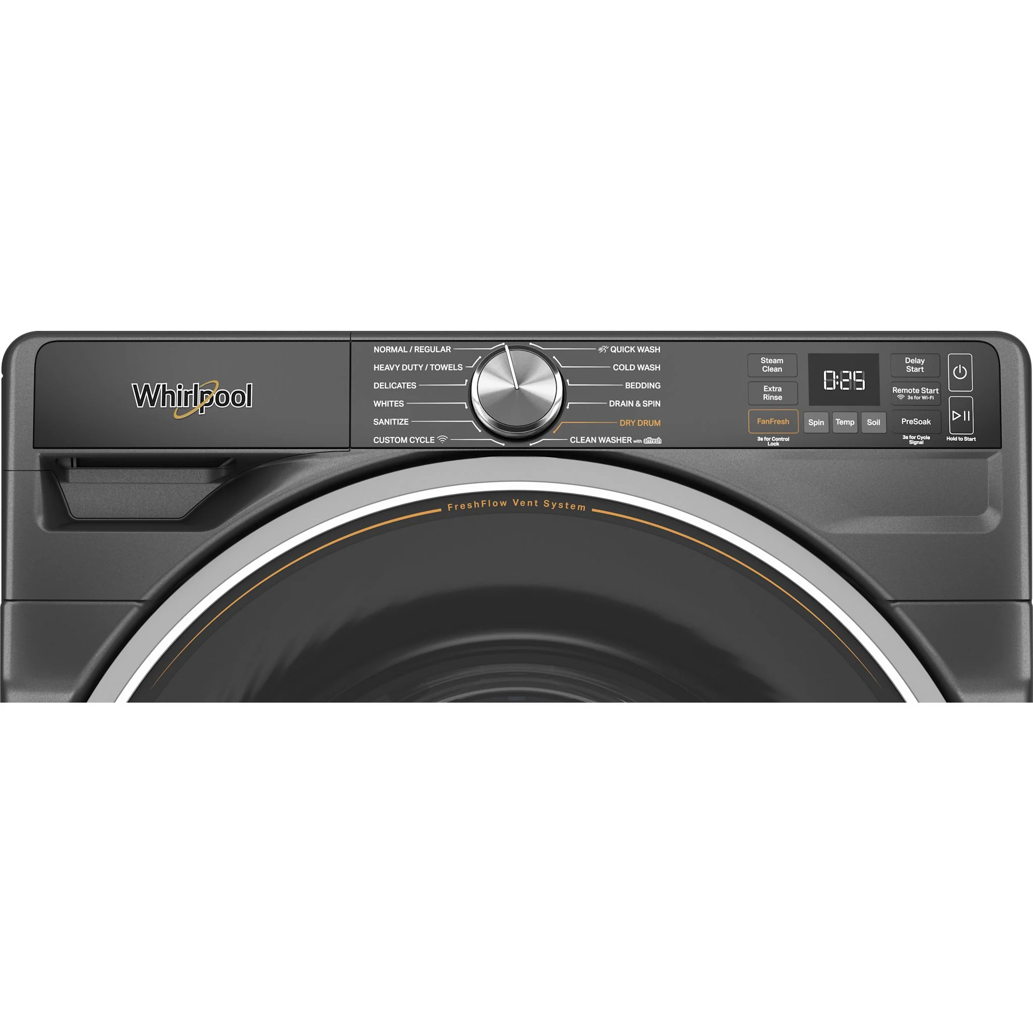 Whirlpool 5.8 cu. ft. Smart Front Load ENERGY STAR Certified Washer with FreshFlowVent System and AI Intelligent Wash -Volcano Black (WFW6720RU) - Image 7