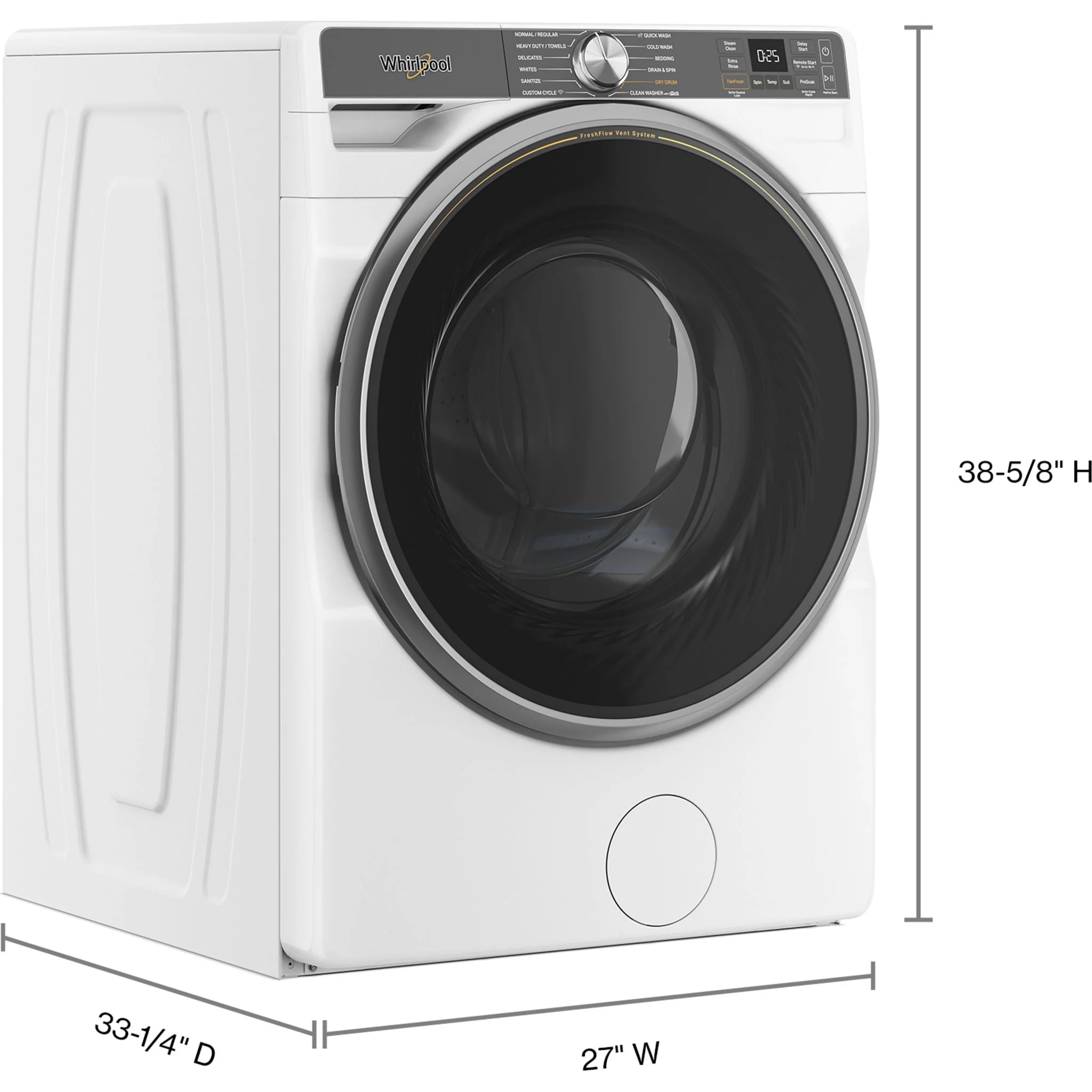 Whirlpool 5.8 cu. ft. Smart Front Load ENERGY STAR Certified Washer with FreshFlowVent System and AI Intelligent Wash -White (WFW6720RW) - Image 4