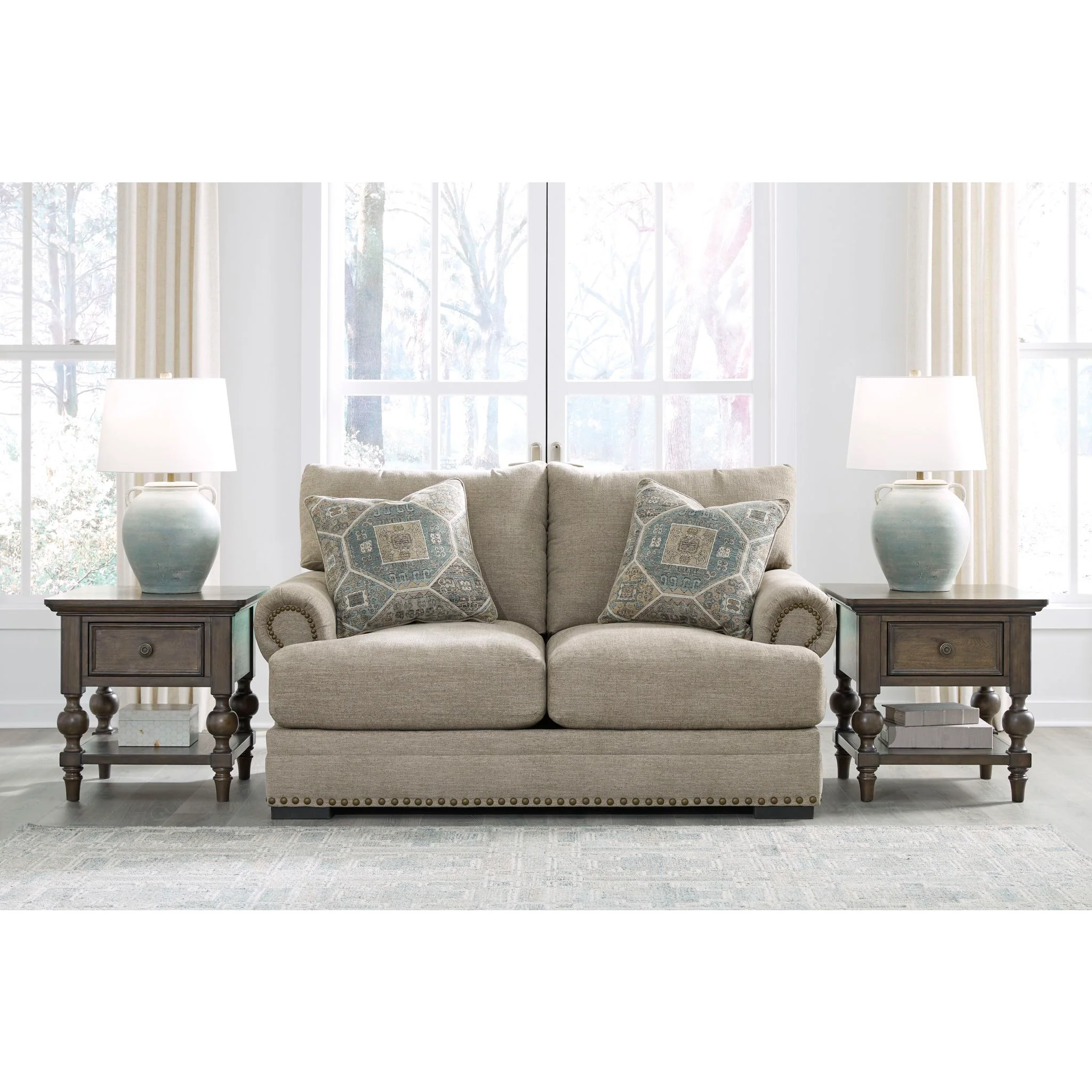 Galemore Loveseat - Quarry - Image 2