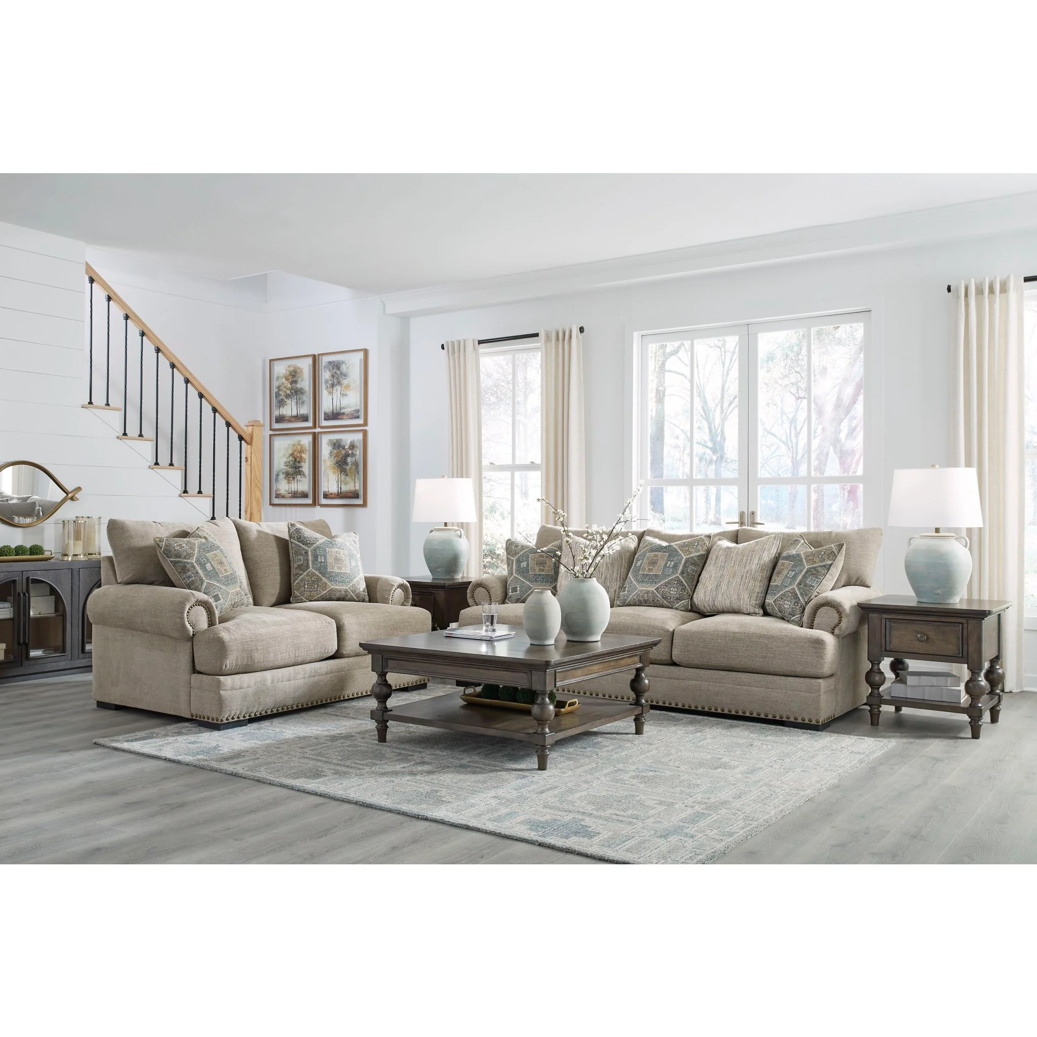 Galemore Loveseat - Quarry - Image 3