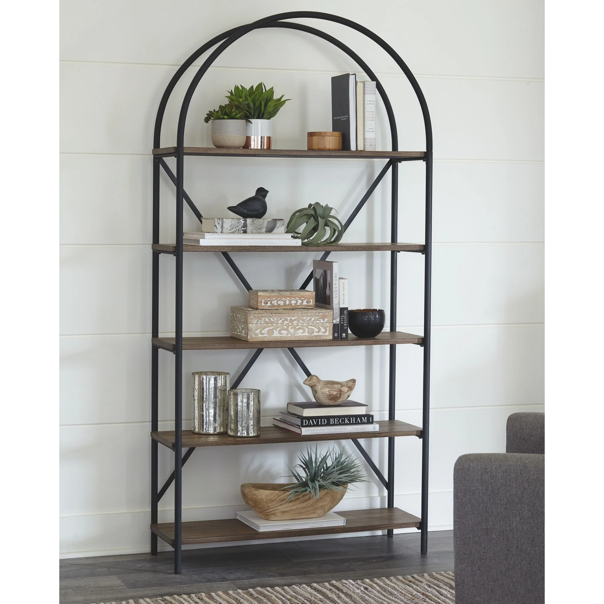 Galtbury Bookcase - Brown/Black - Image 2