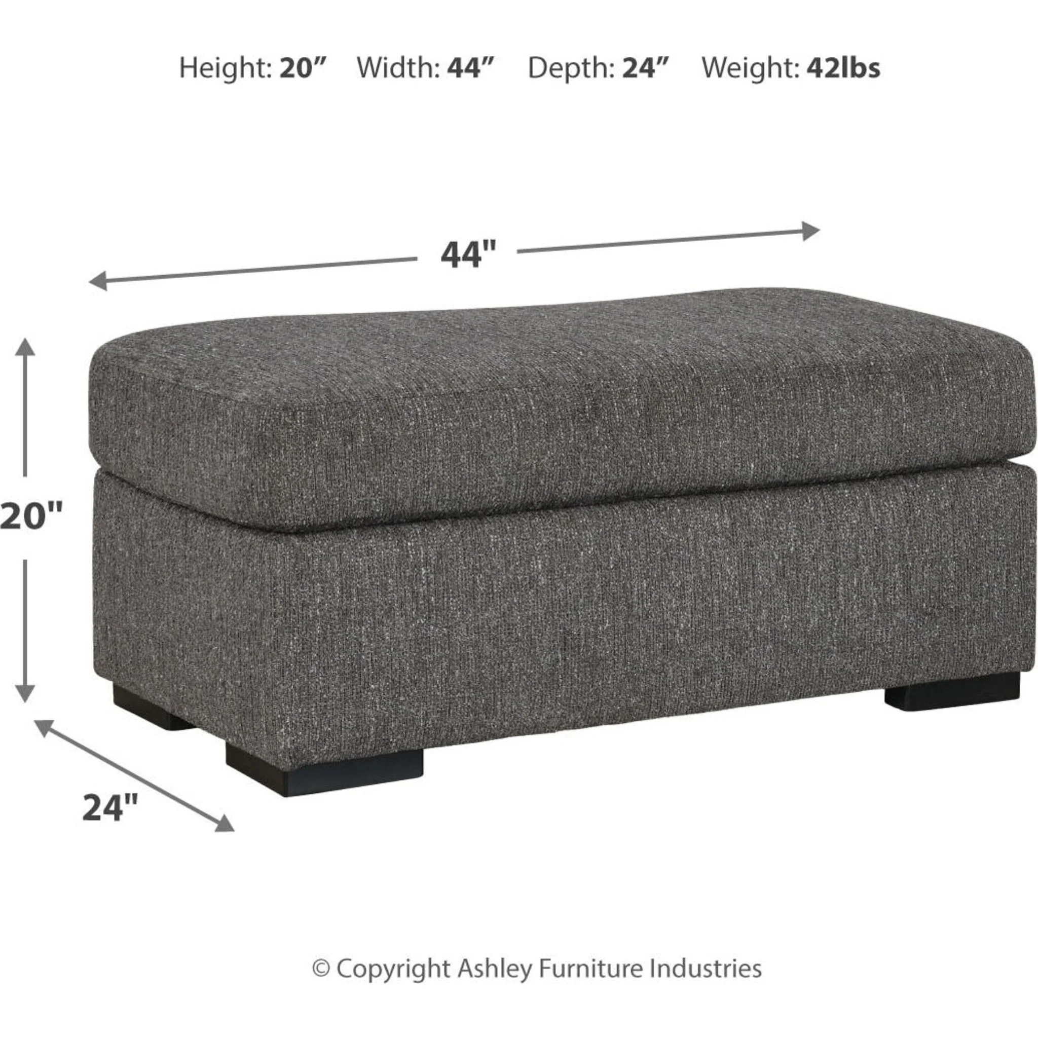 Gardiner Ottoman - Pewter - Image 7