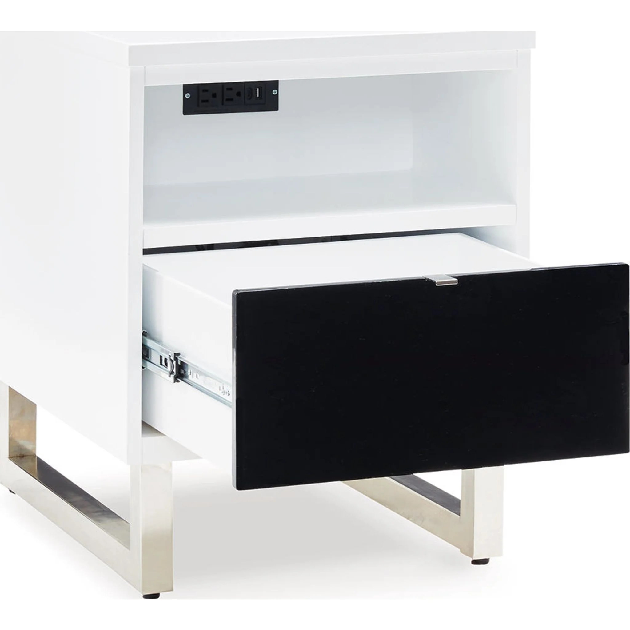 Gardoni Chairside End Table - White/Black - Image 12