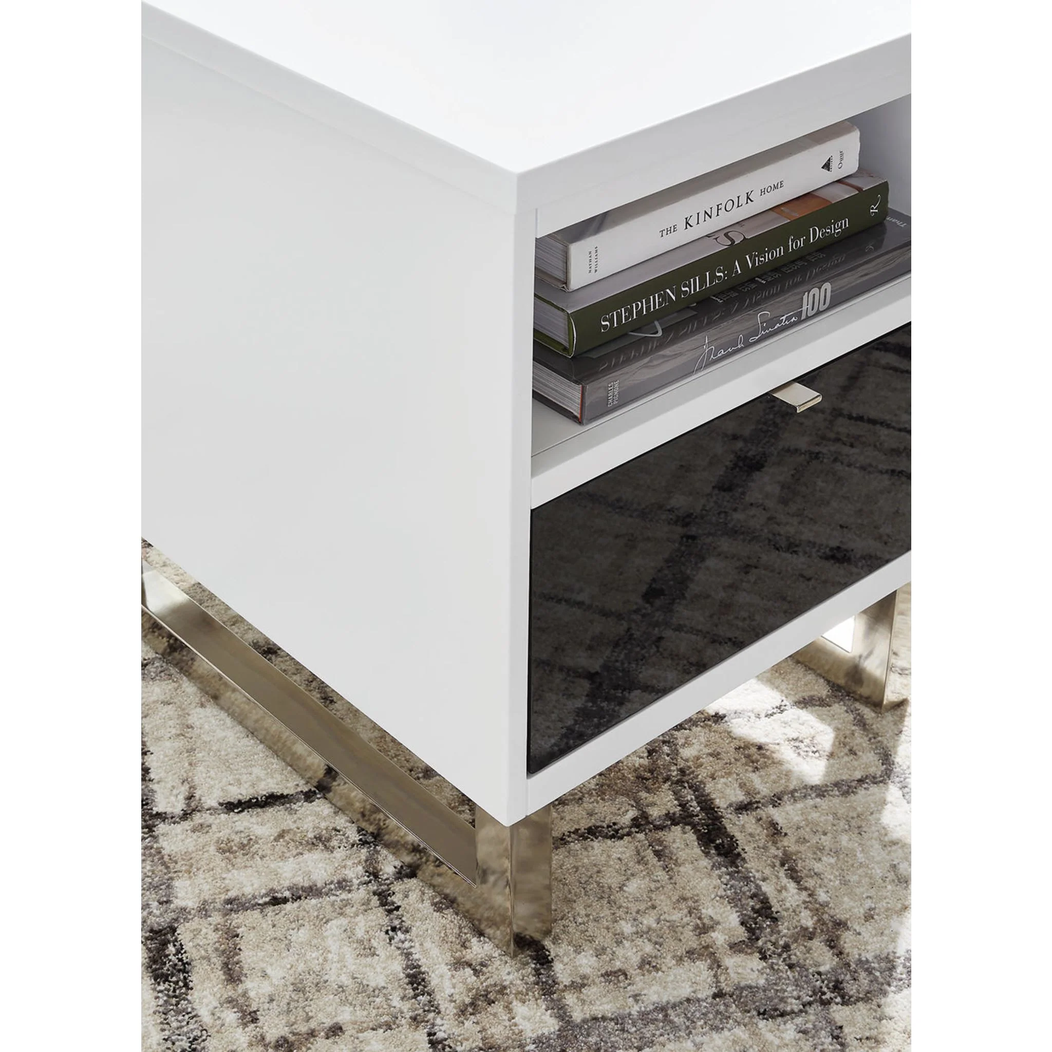 Gardoni Chairside End Table - White/Black - Image 7