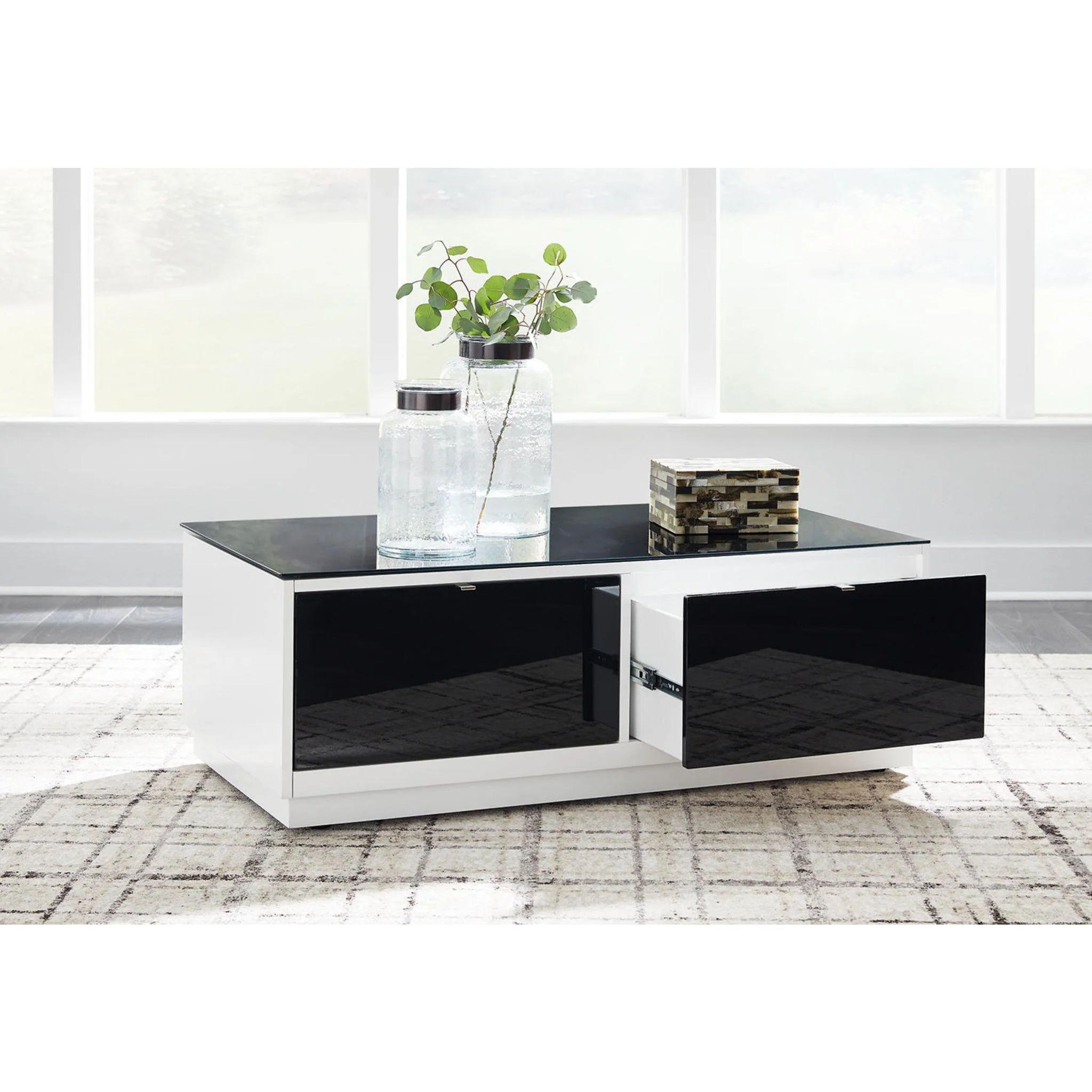 Gardoni Coffee Table - White/Black - Image 8