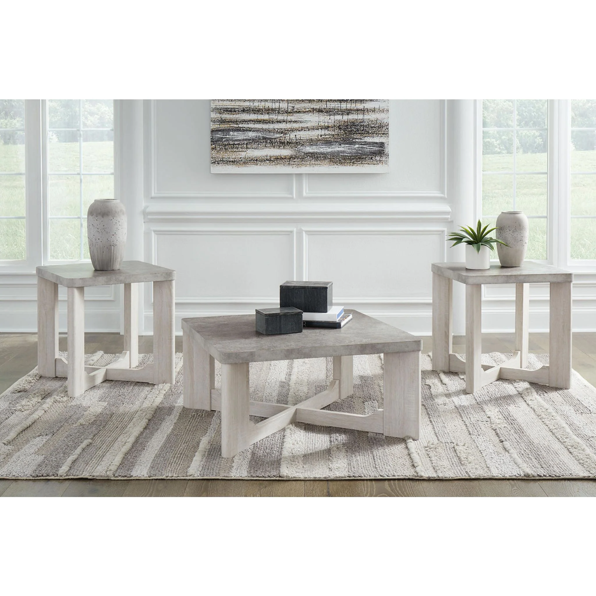 Garnilly 3 Pack Tables - Whitewash - Image 6