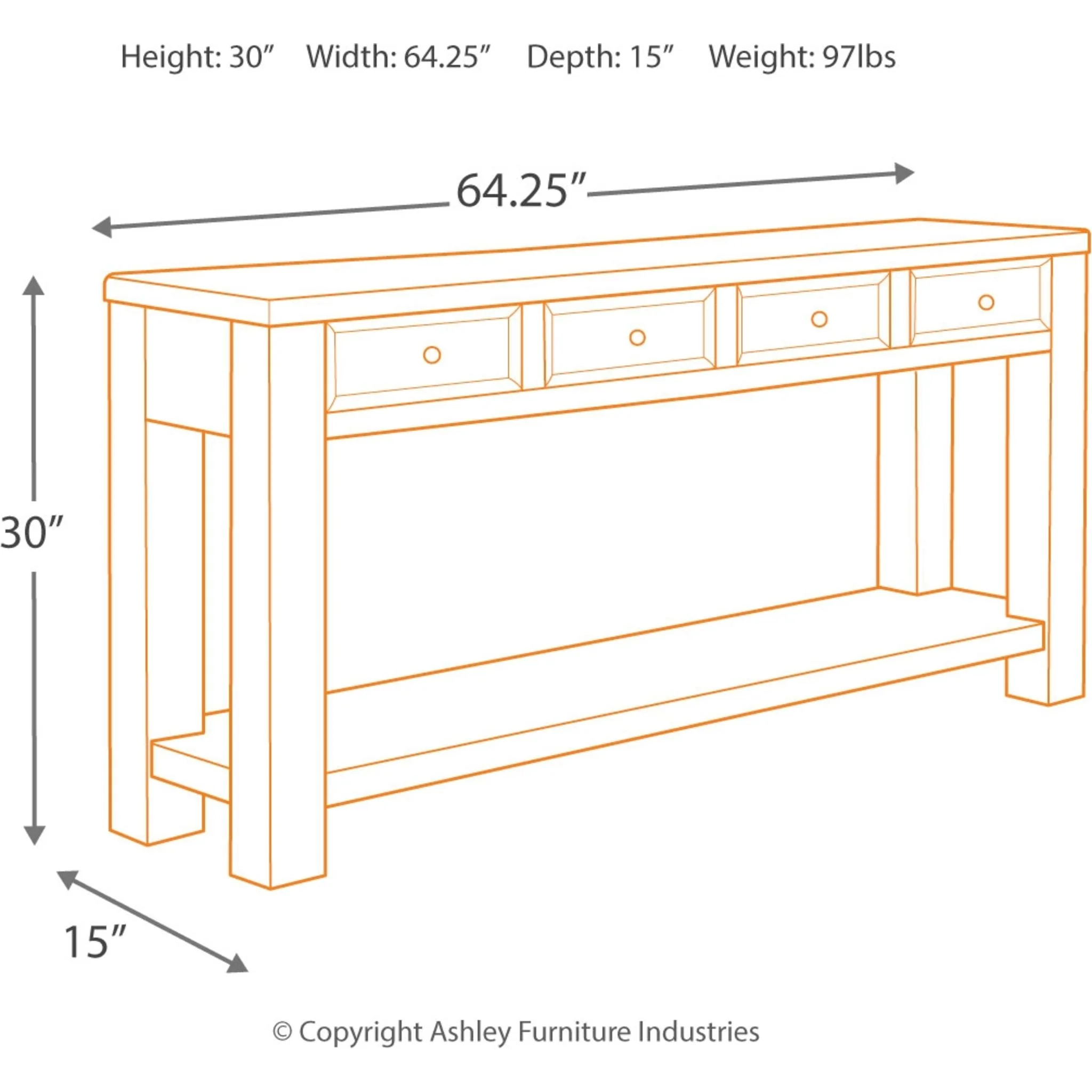 Gavelston Sofa Table - Black - Image 4