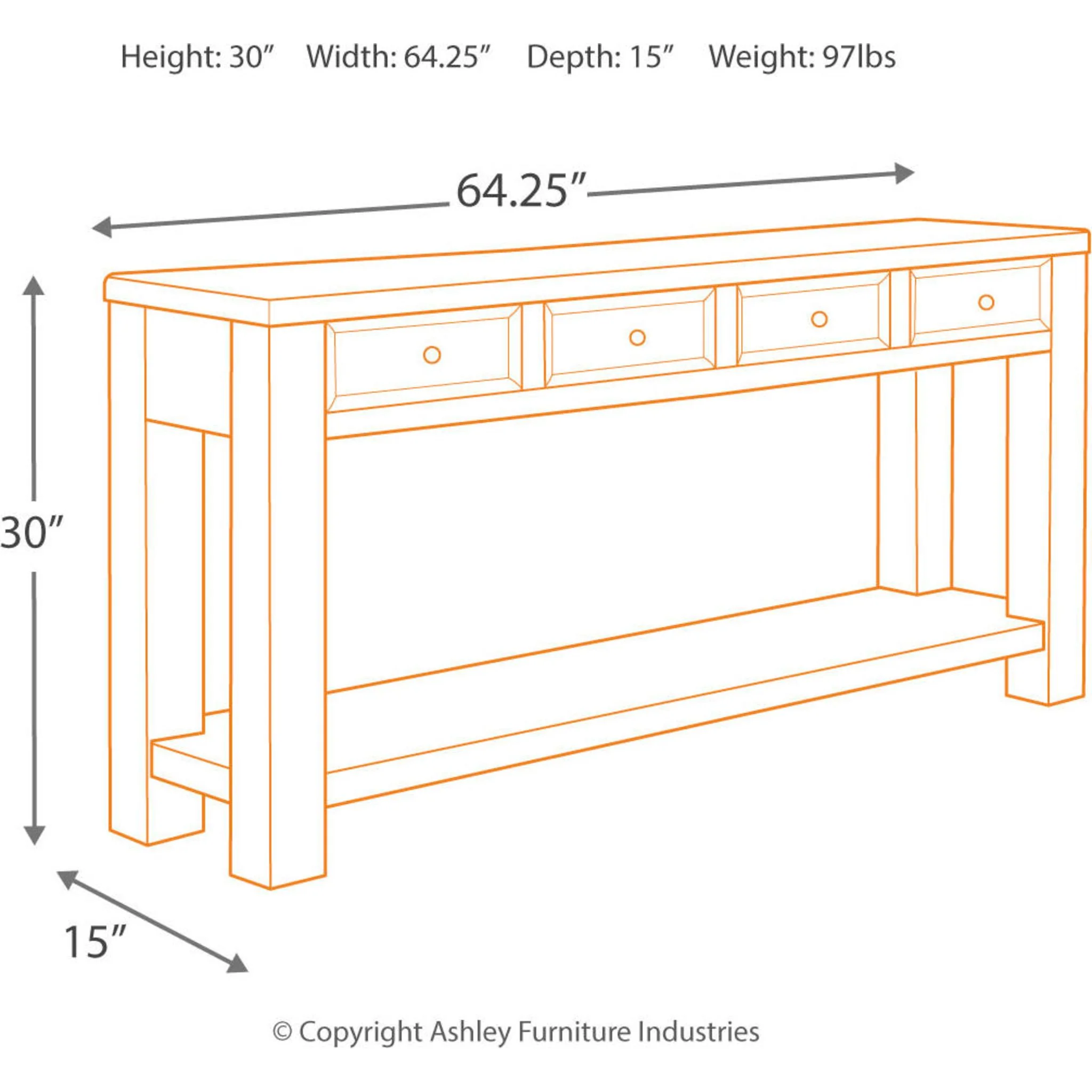 Gavelston Sofa Table - Black - Image 7