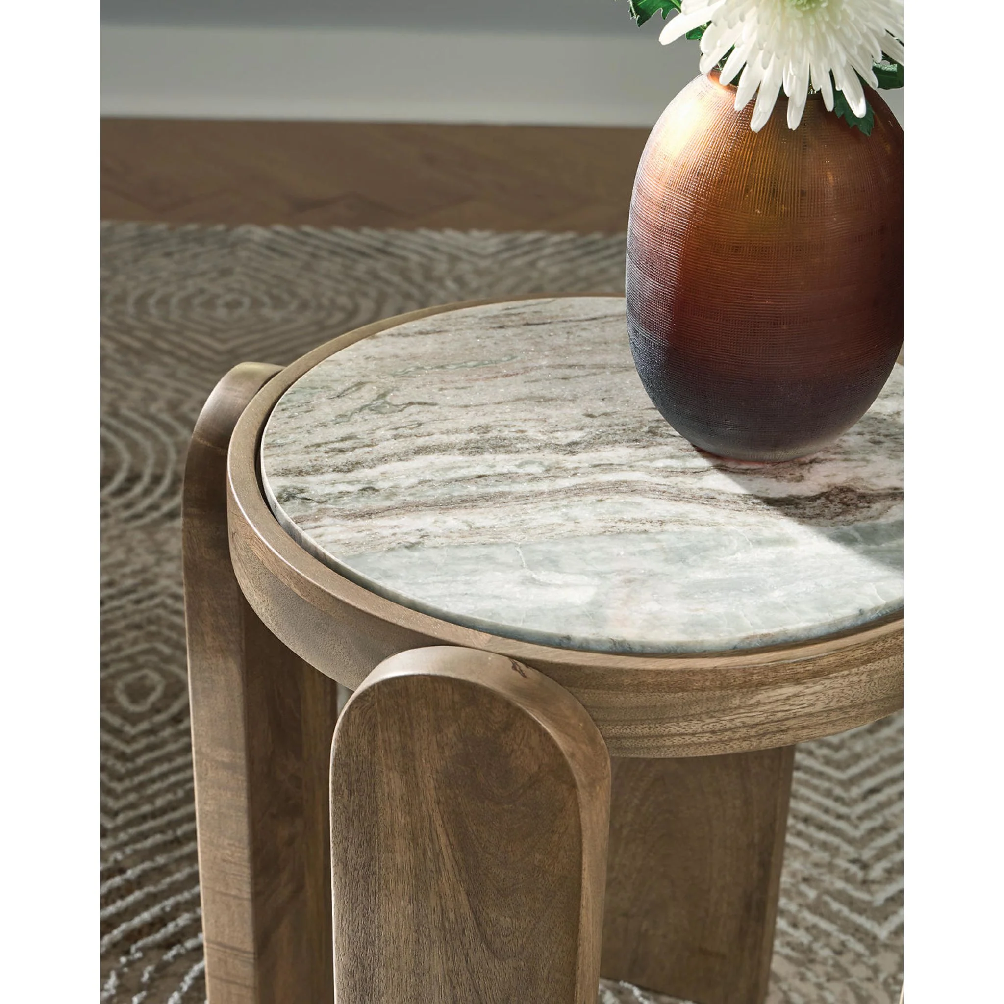 Gavrilley Accent Table - Gray/White/Brown - Image 5