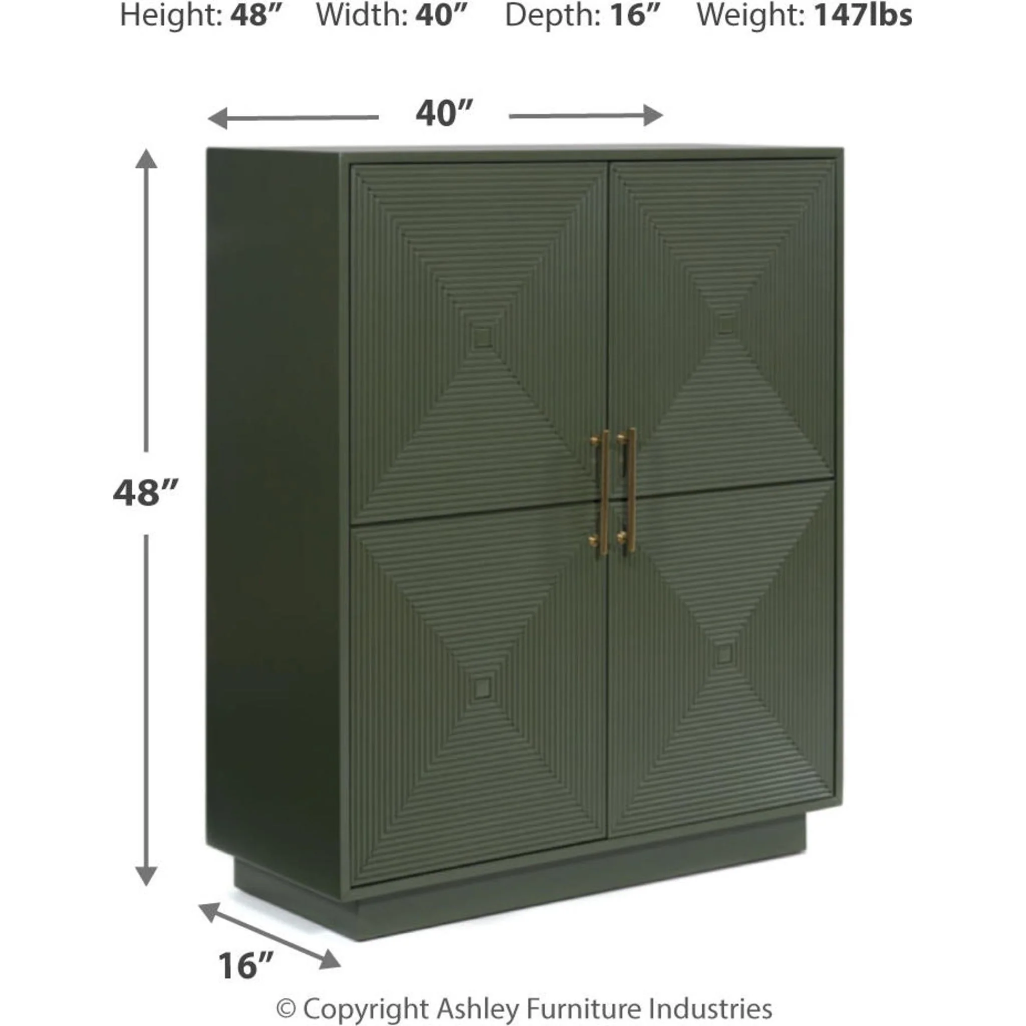 Geirwood Accent Cabinet - Dark Green - Image 3