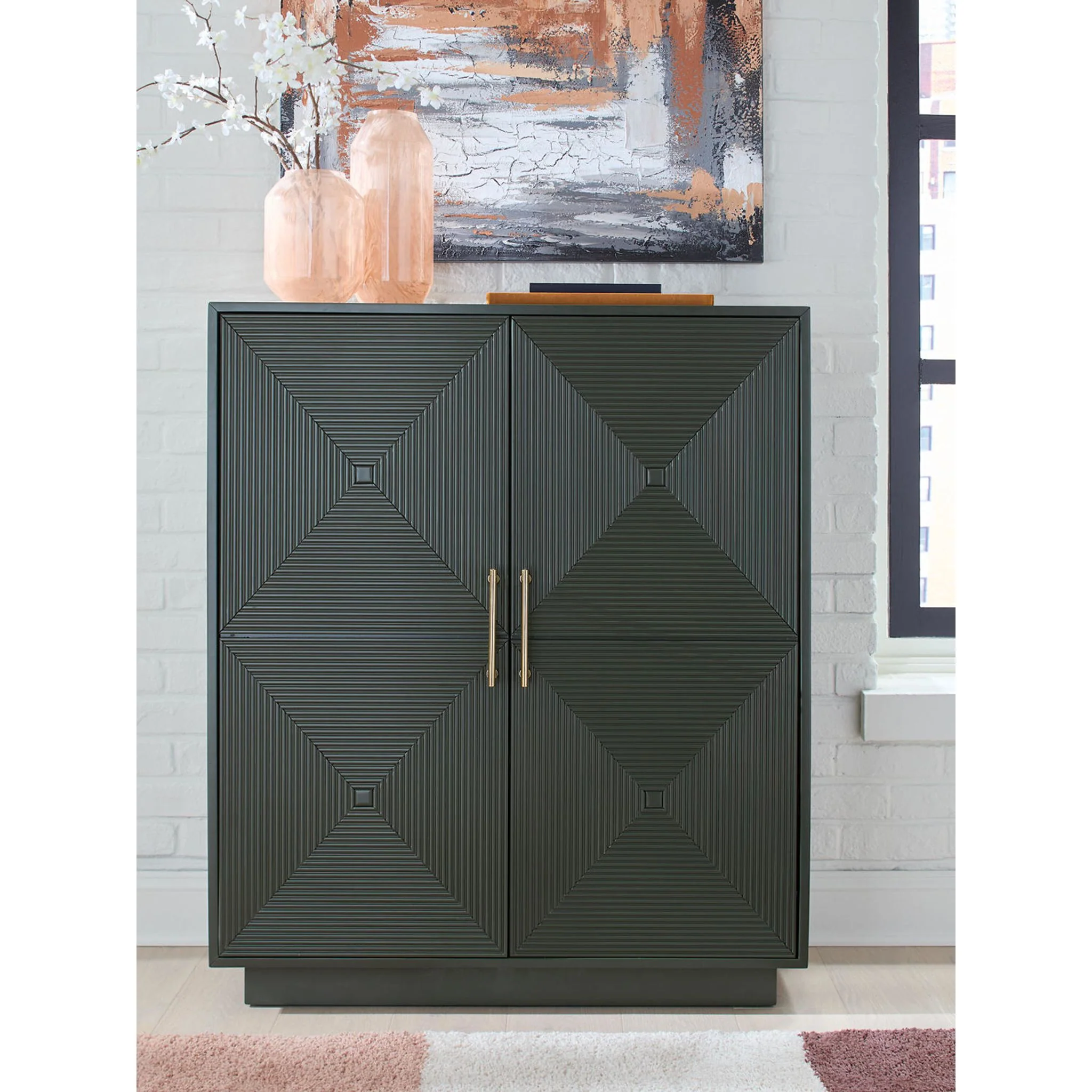 Geirwood Accent Cabinet - Dark Green - Image 4