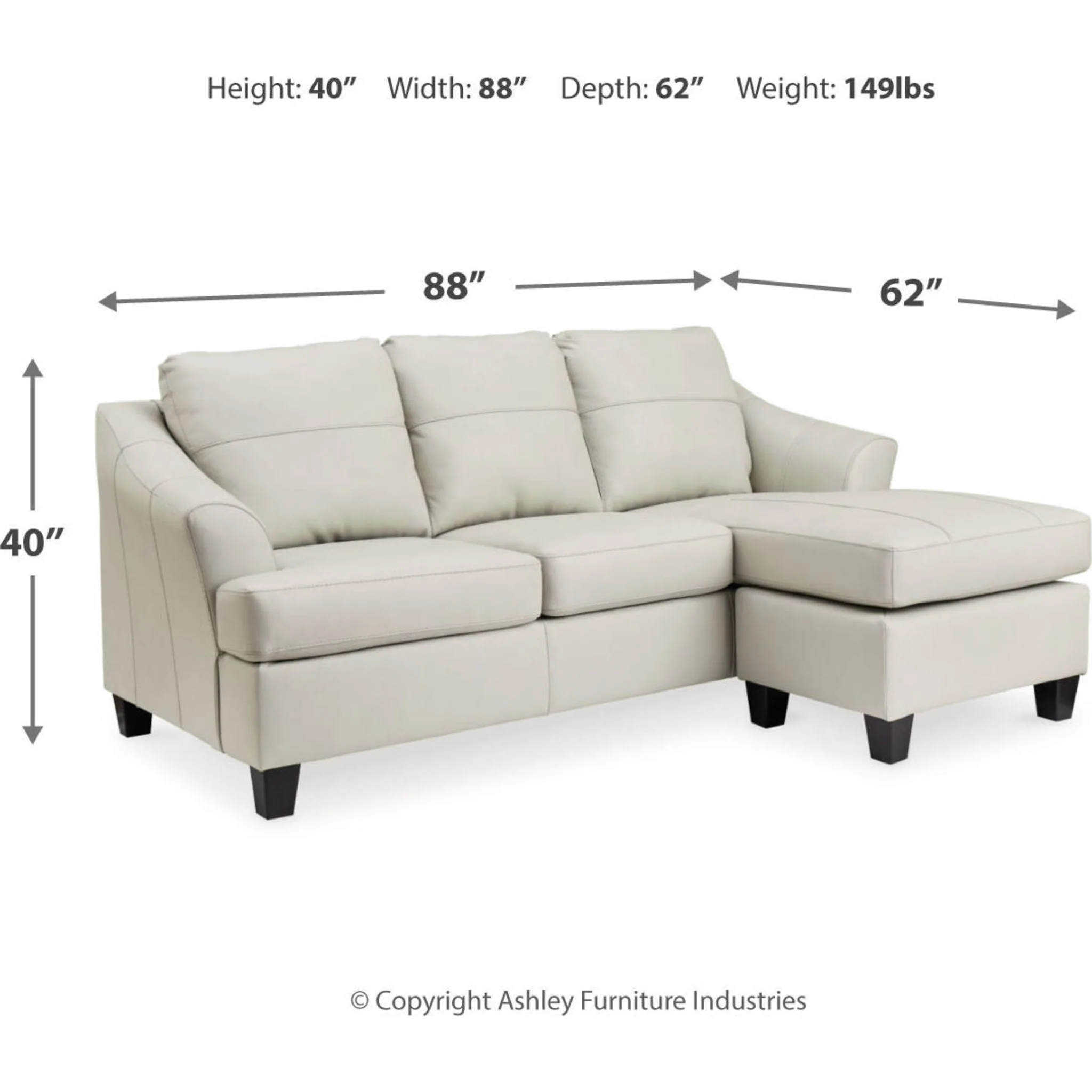 Genoa Sofa Chaise - Steel - Image 38