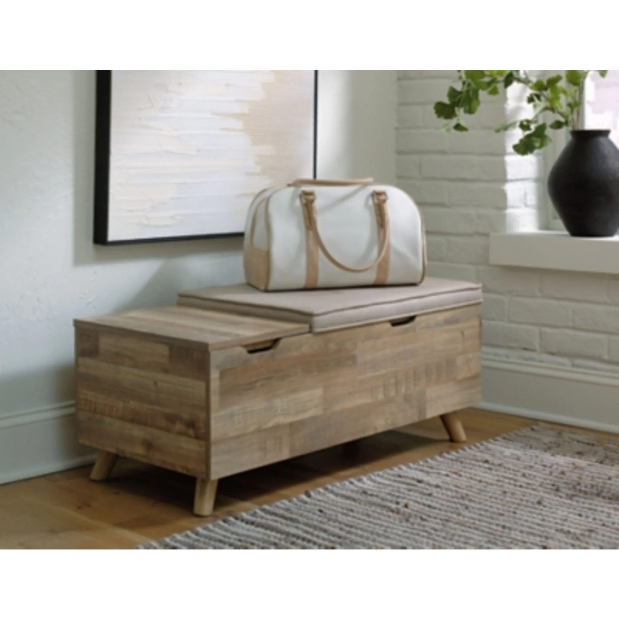 Gerdanet Storage Bench - Beige/Brown - Image 11
