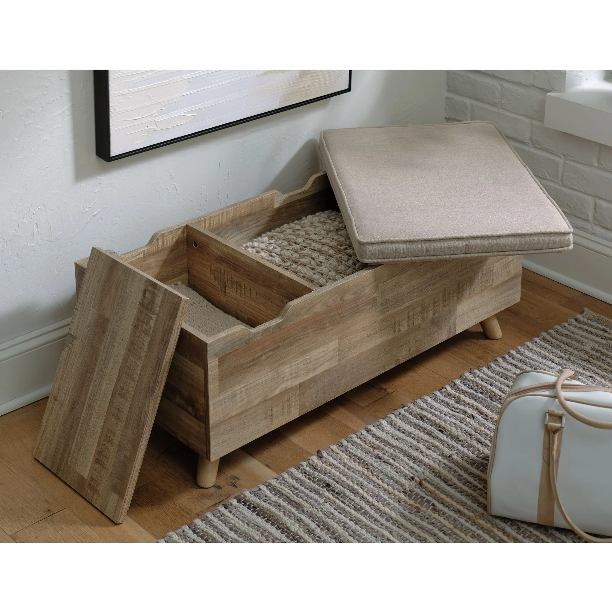 Gerdanet Storage Bench - Beige/Brown - Image 6