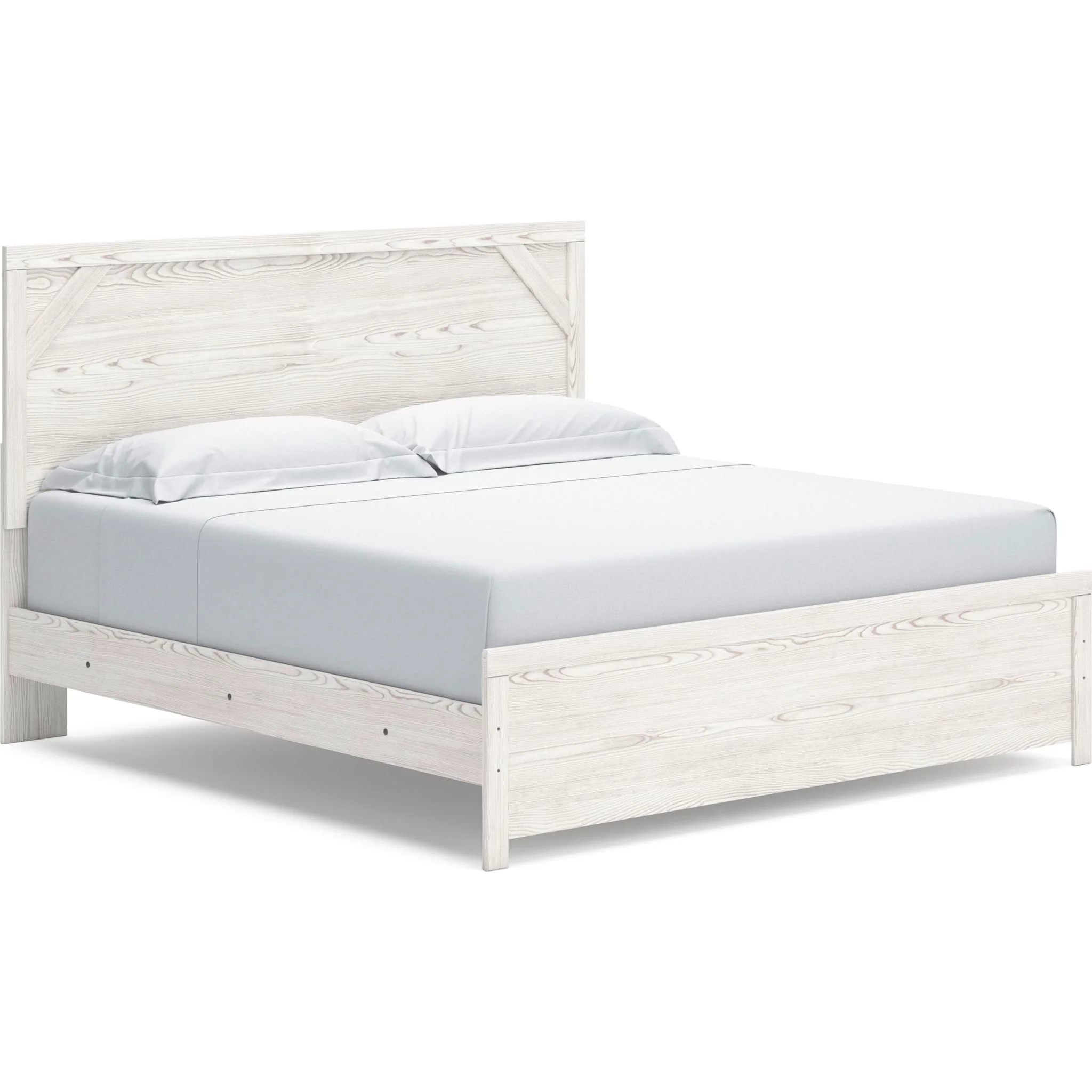 Gerridan 5 Piece King Panel Bedroom - White/Gray - Image 3