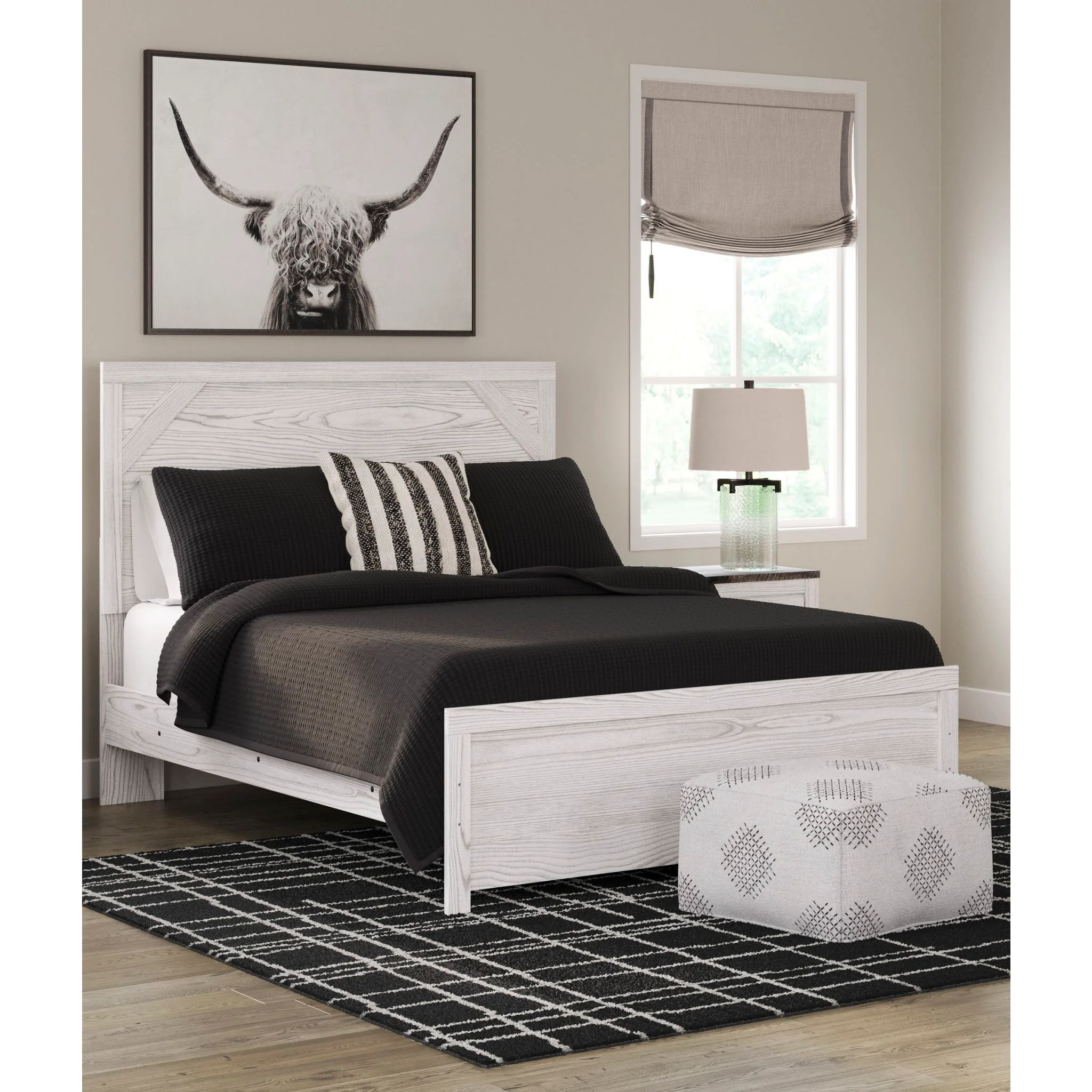 Gerridan 5 Piece Queen Panel Bedroom - White/Gray - Image 7