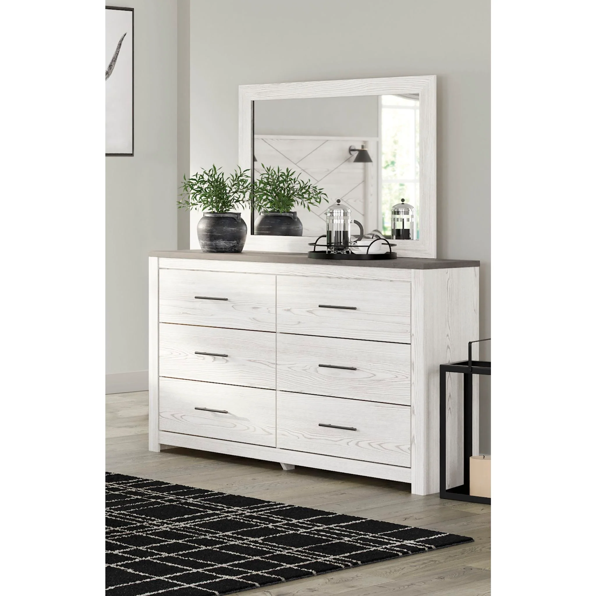 Gerridan 5 Piece Queen Panel Bedroom - White/Gray - Image 8