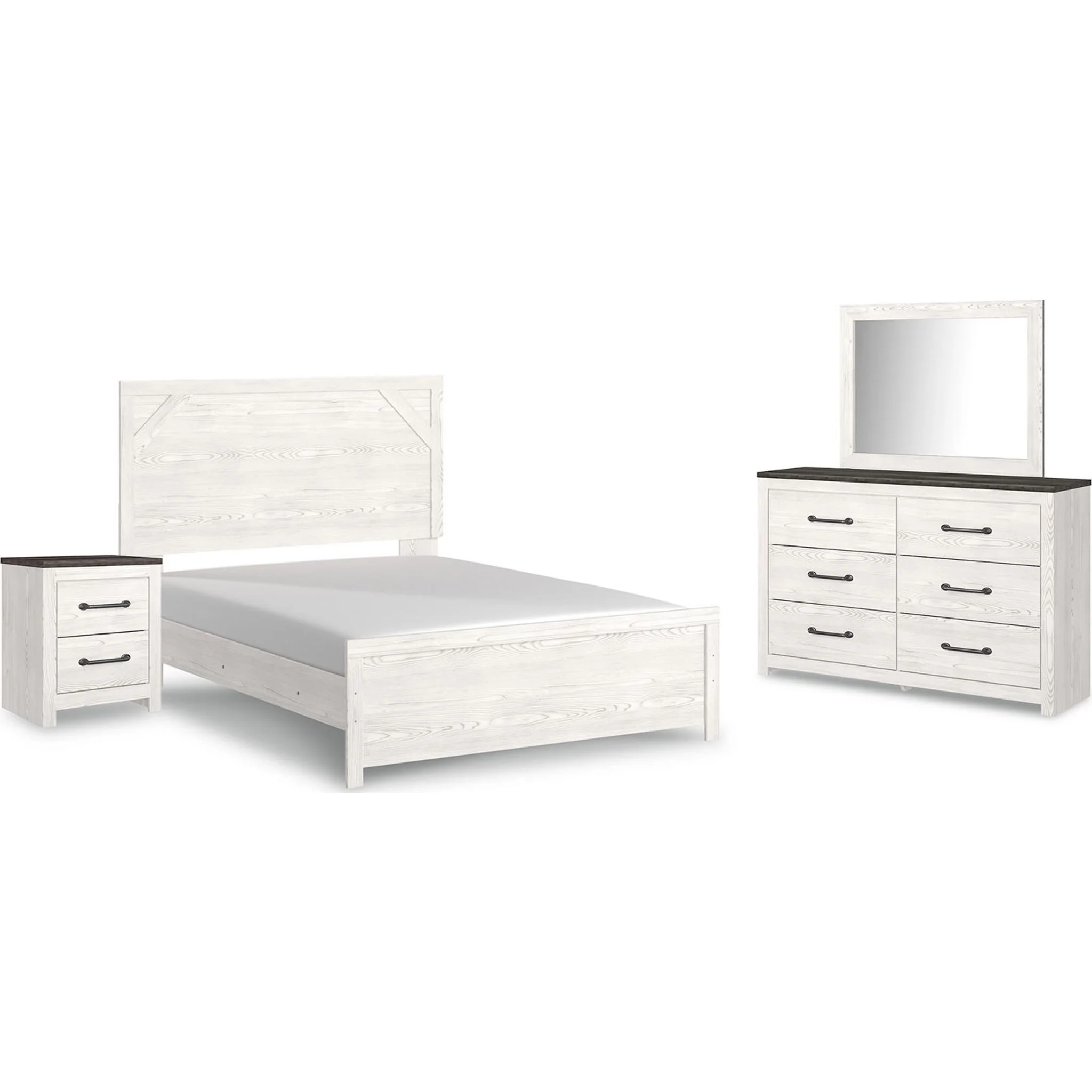 Gerridan 6 Piece Panel Bedroom - White/Gray