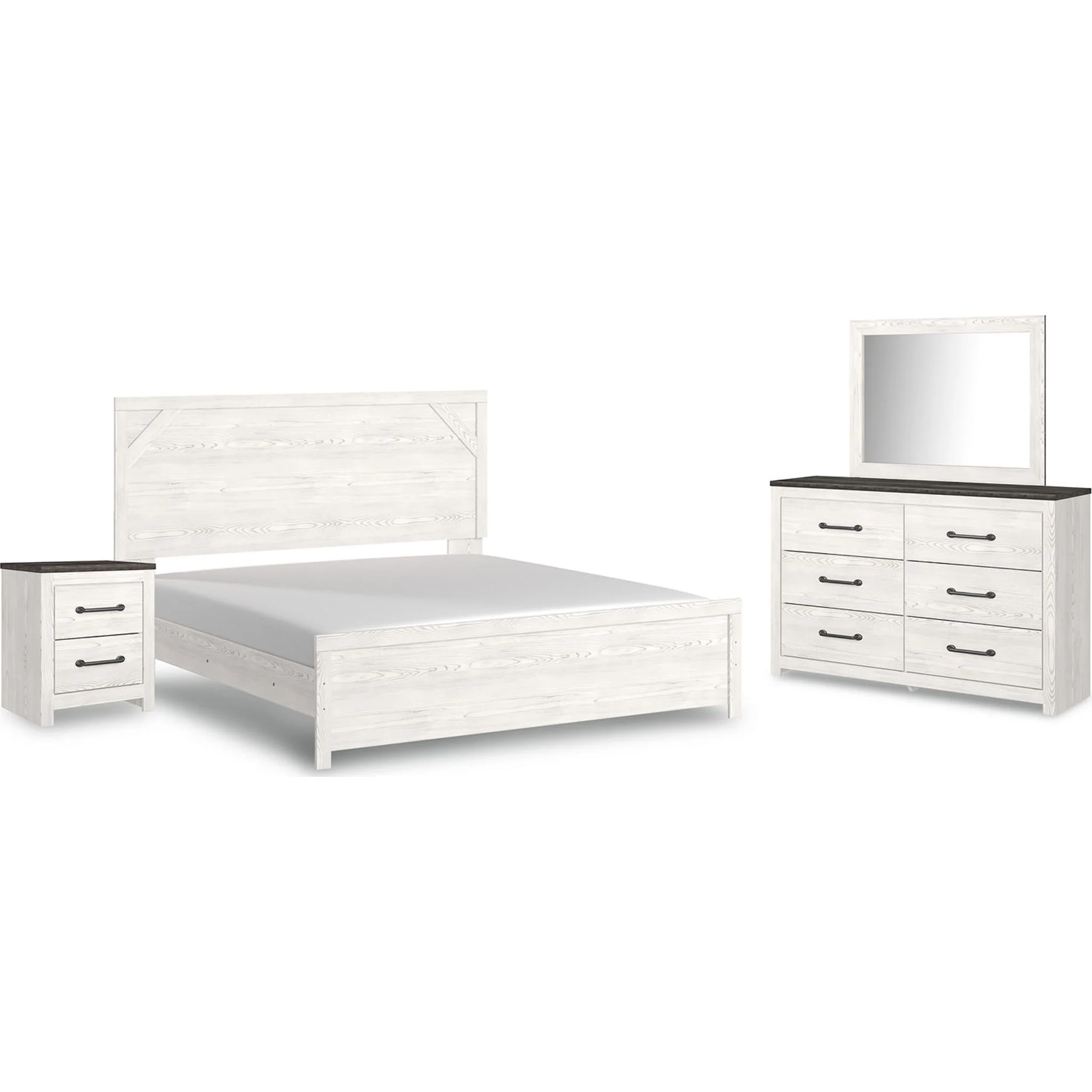 Gerridan 6 Piece Panel Bedroom - White/Gray - Image 14