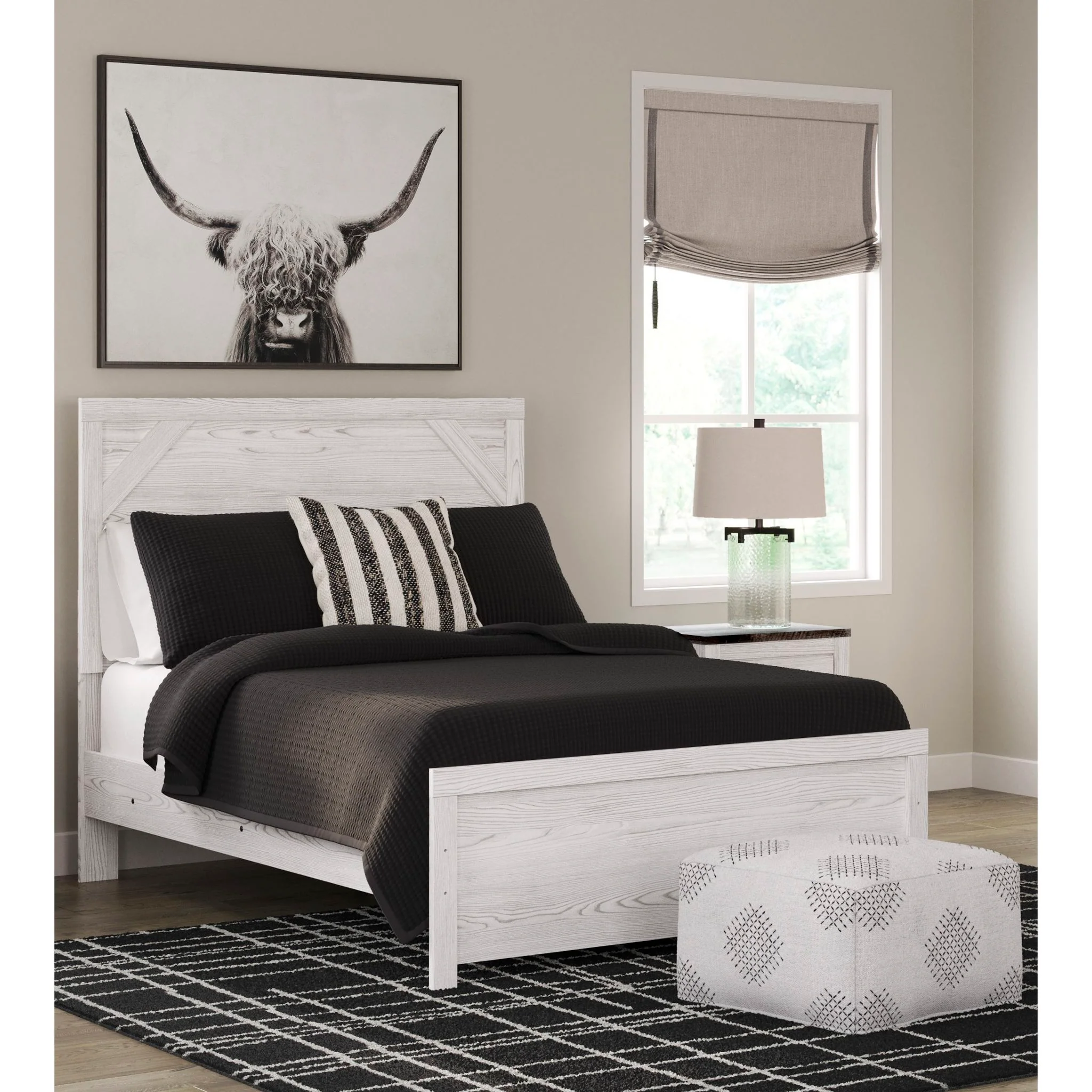 Gerridan Full Panel Bed - White/Gray - Image 2