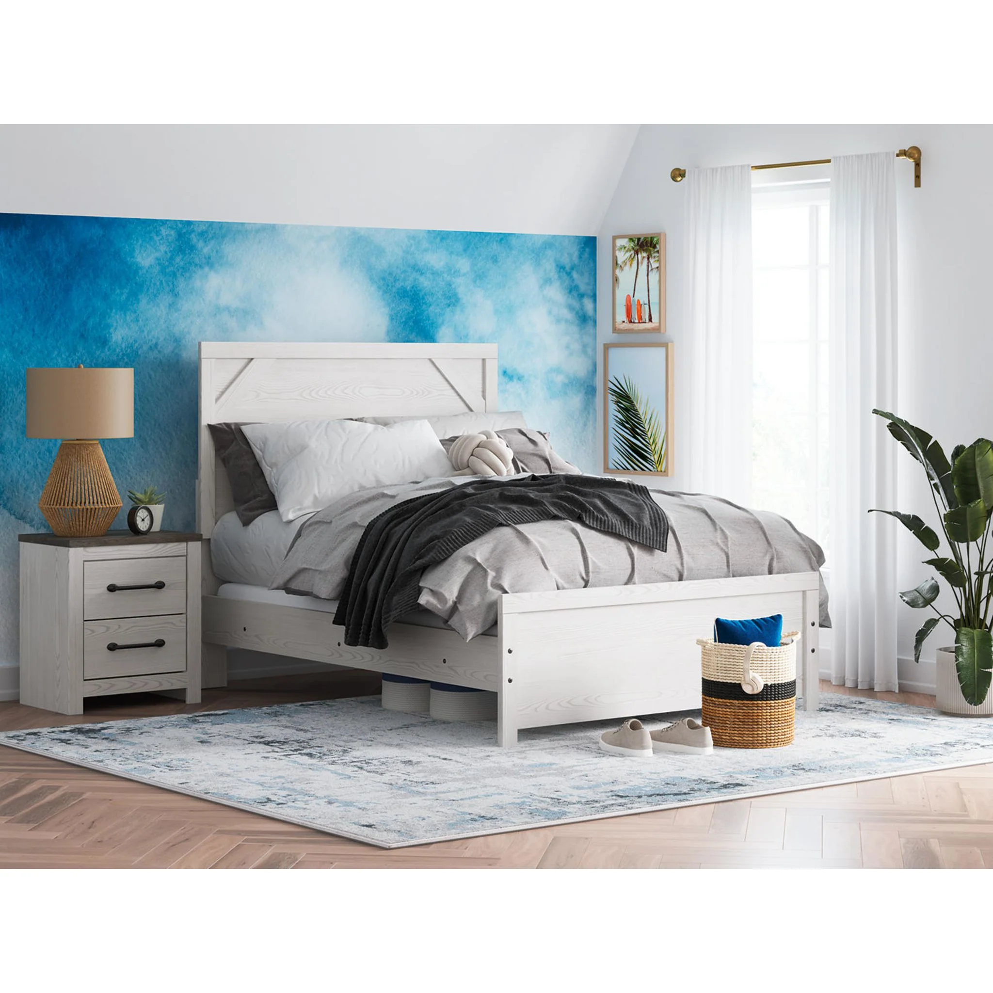Gerridan Full Panel Bed - White/Gray - Image 24