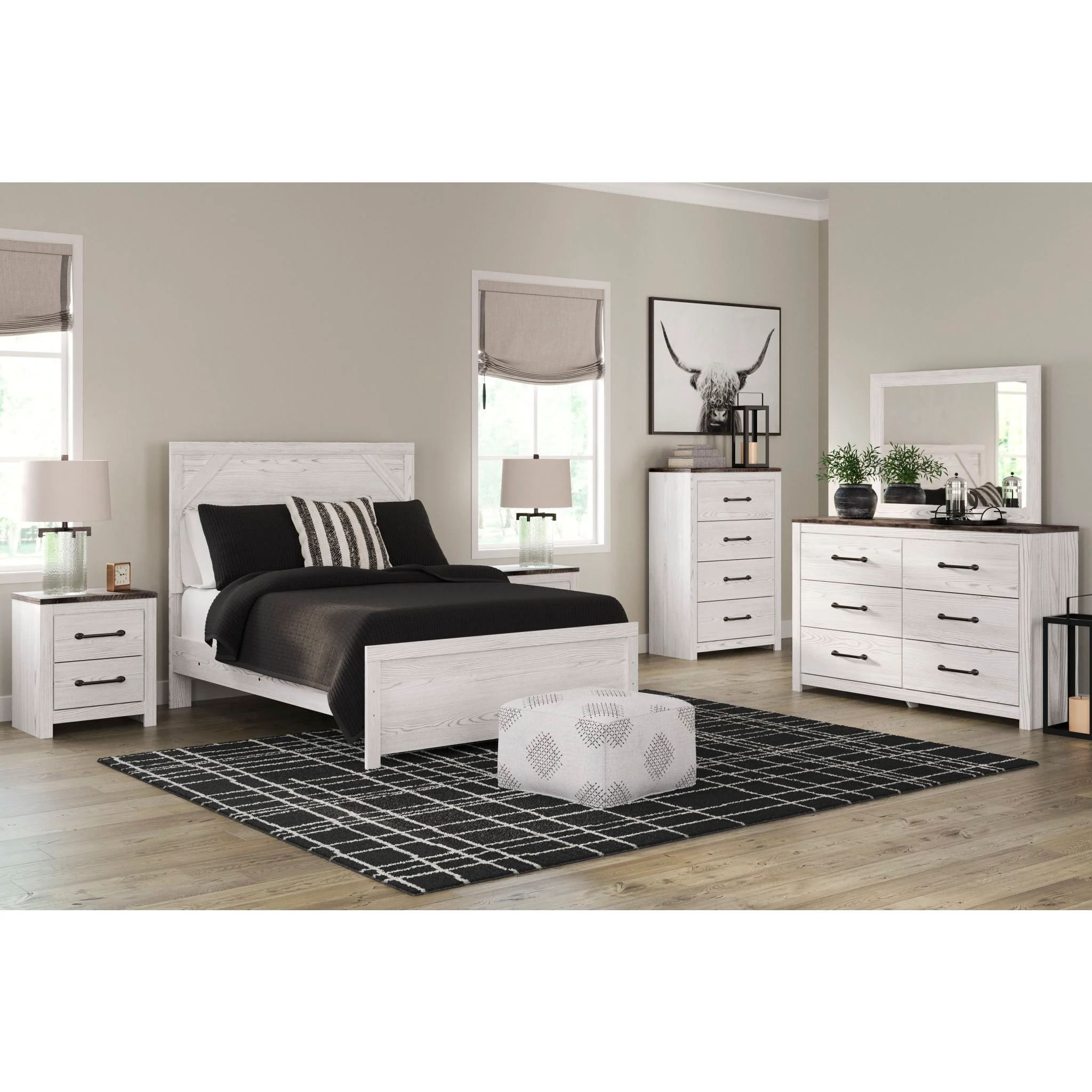 Gerridan Full Panel Bed - White/Gray - Image 9