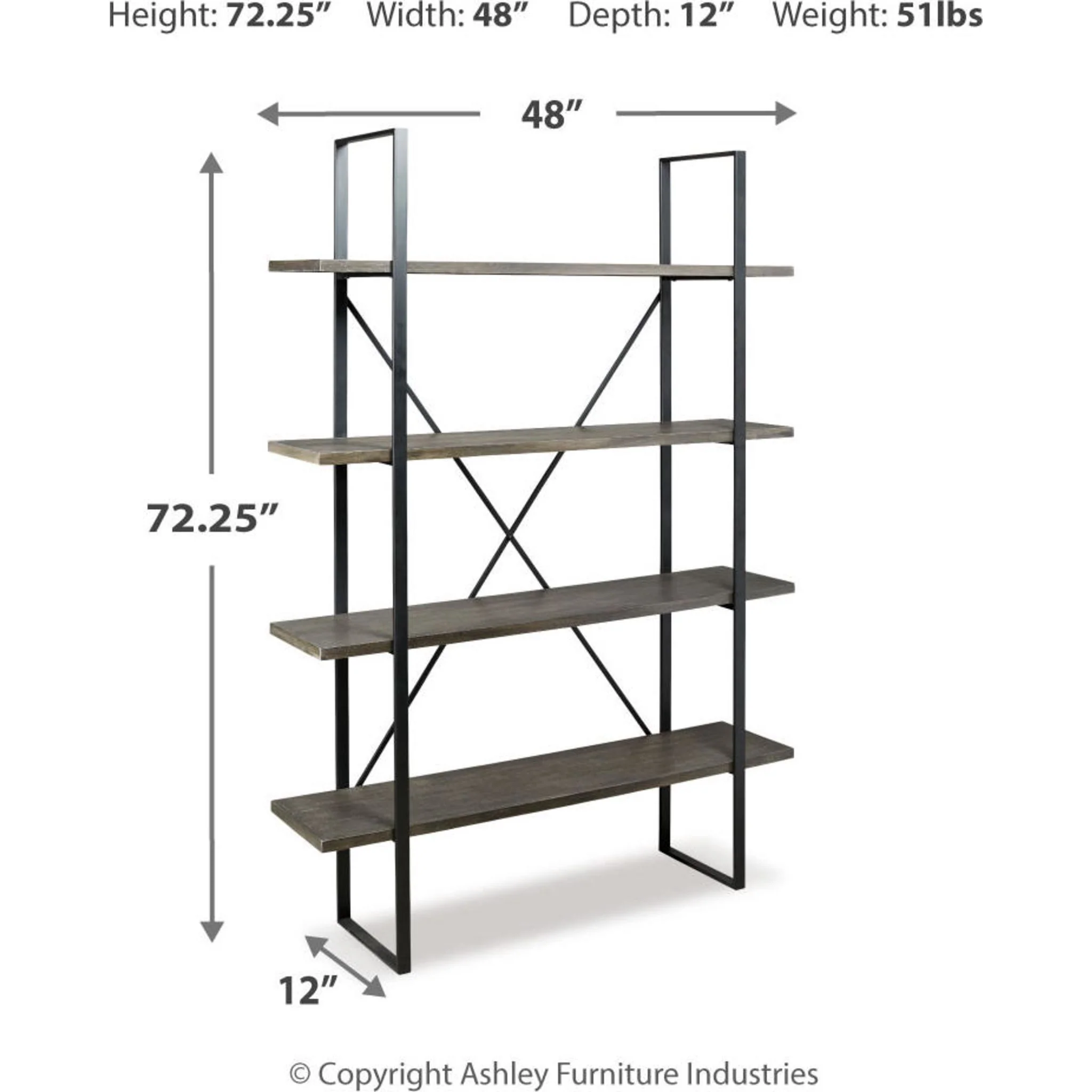 Gilesgrove Bookcase - Black/Gray - Image 6