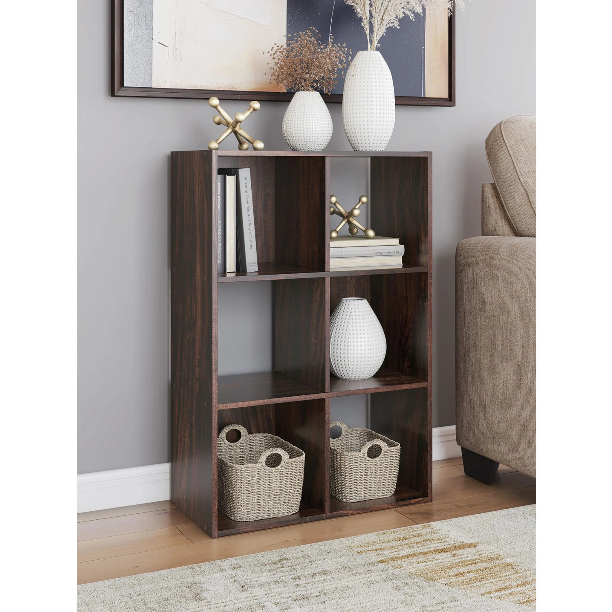 Glosmount Six Cube Organizer Bookcase - Image 2