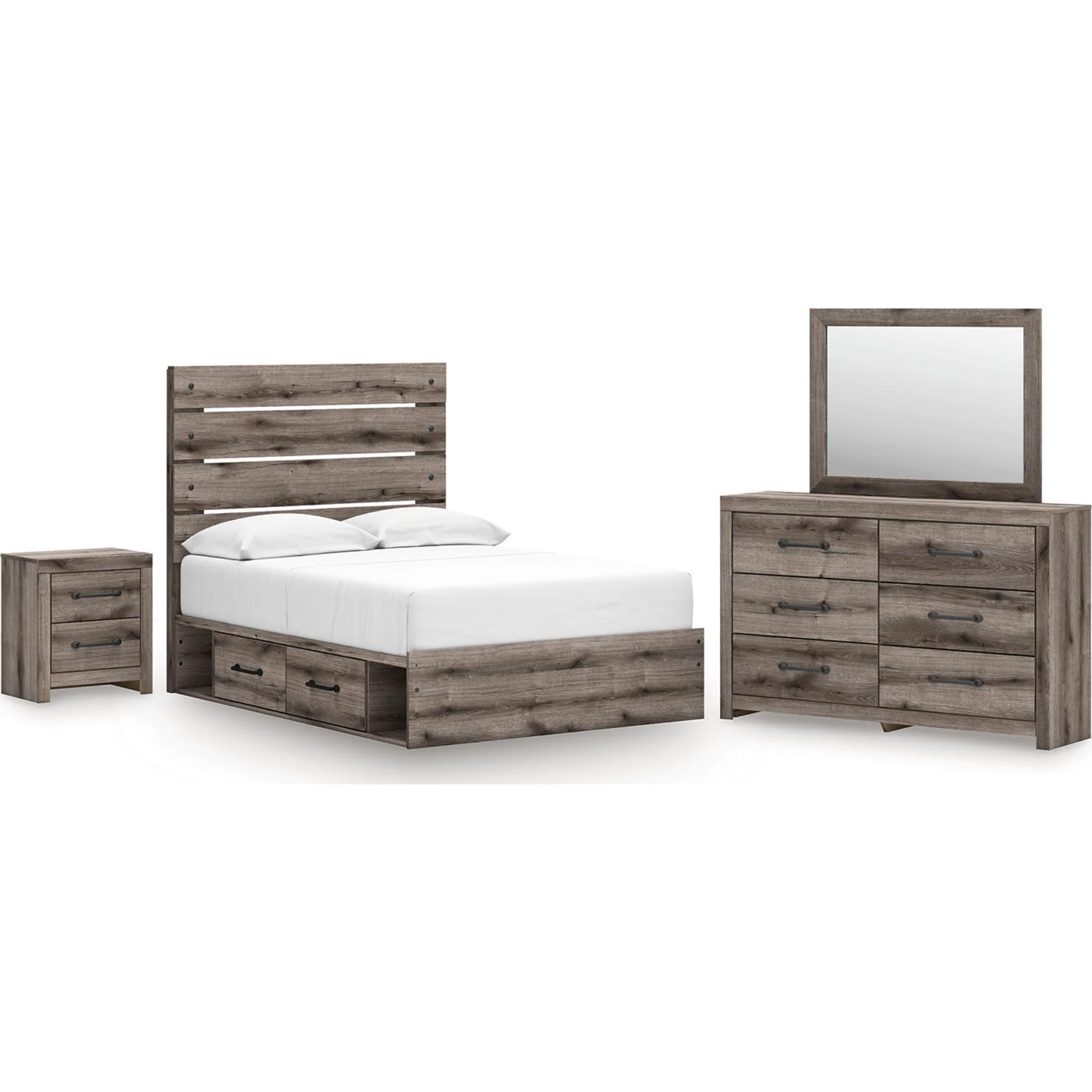 Graystorm 6 Piece Full Storage Bedroom - Brown Gray