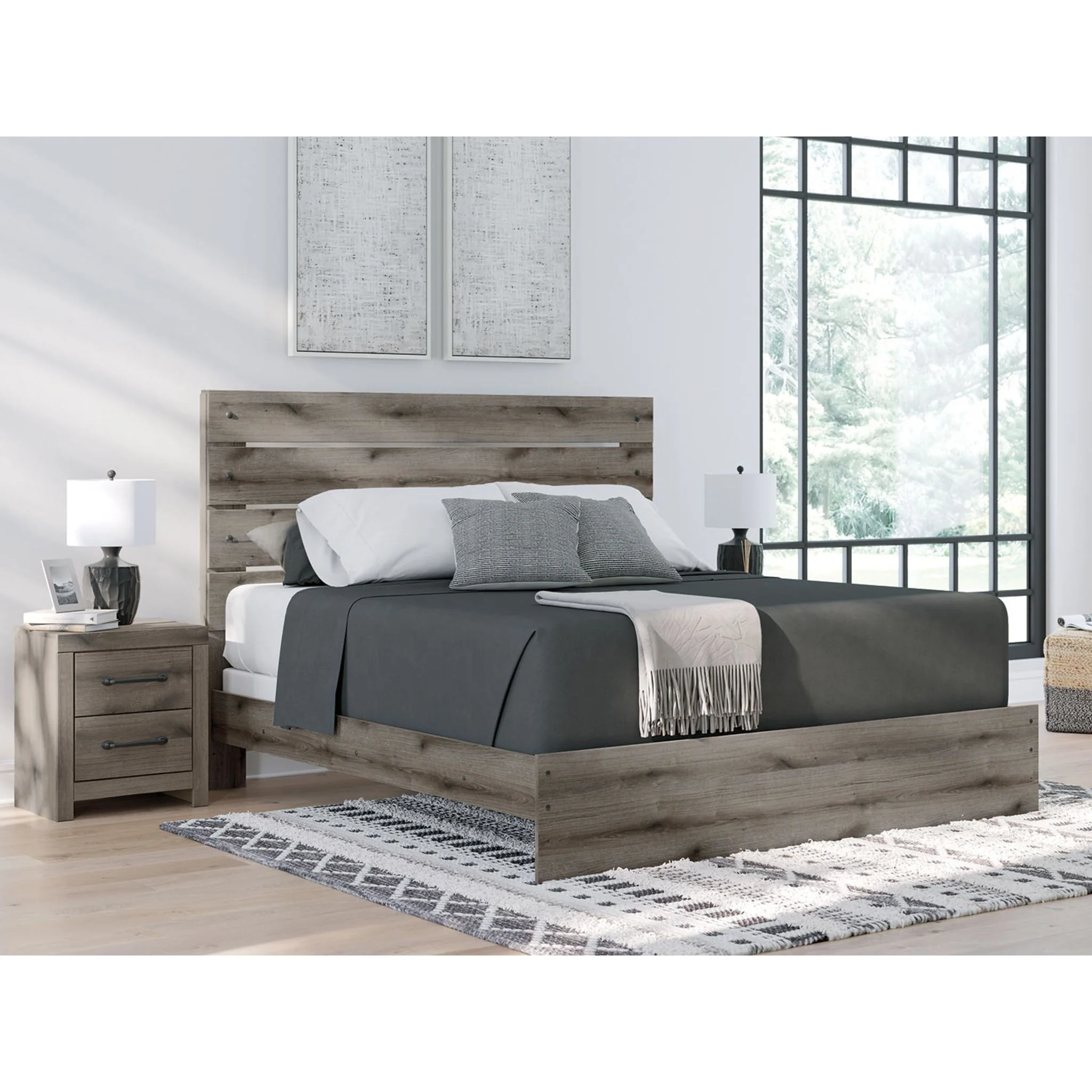 Graystorm 6 Piece King Panel Bedroom - Brown Gray - Image 20