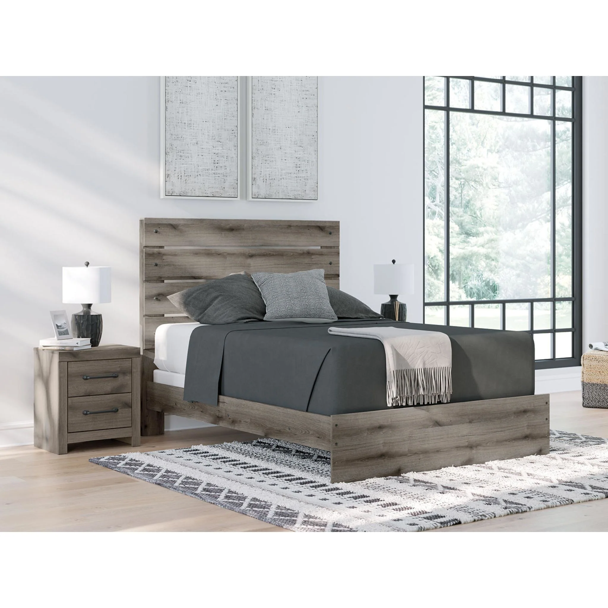 Graystorm 6 Piece Queen Panel Bedroom - Brown Gray - Image 20