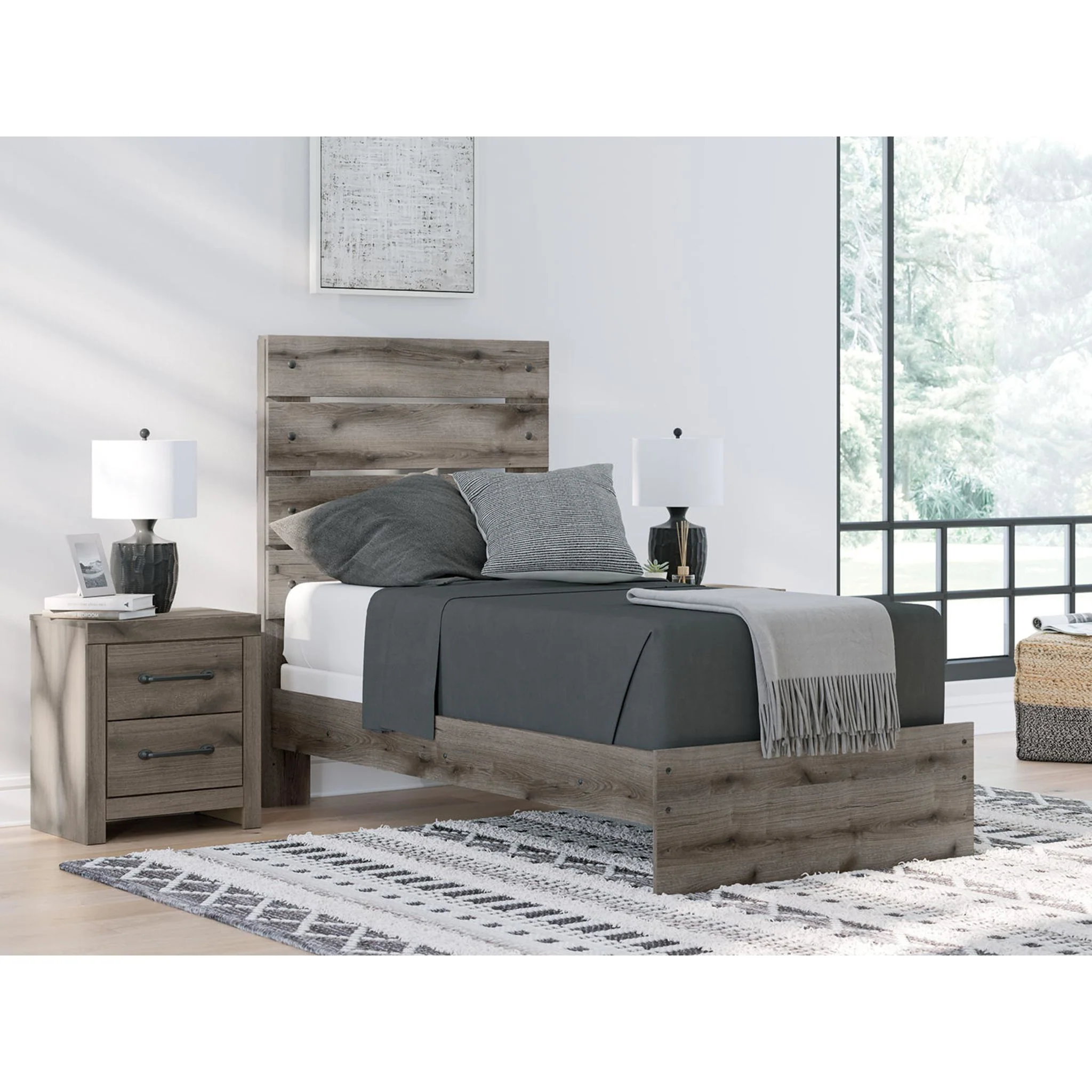 Graystorm 6 Piece Twin Panel Bedroom - Brown Gray - Image 20